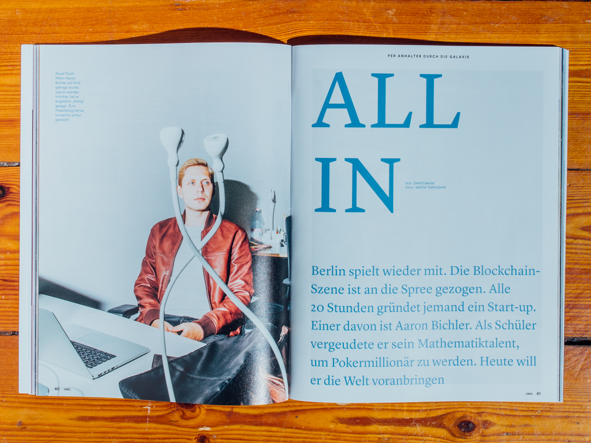 JWD Magazin / Poker Million&auml;r Aaron Bichler Portrait / Oktober 2018