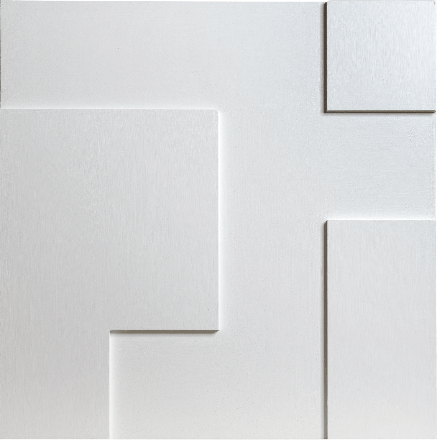 Monochrome Landscapes I. Titanium White 9 / Series of acrylic paintings on fibreboard 2021–2022 / 50x50 cm