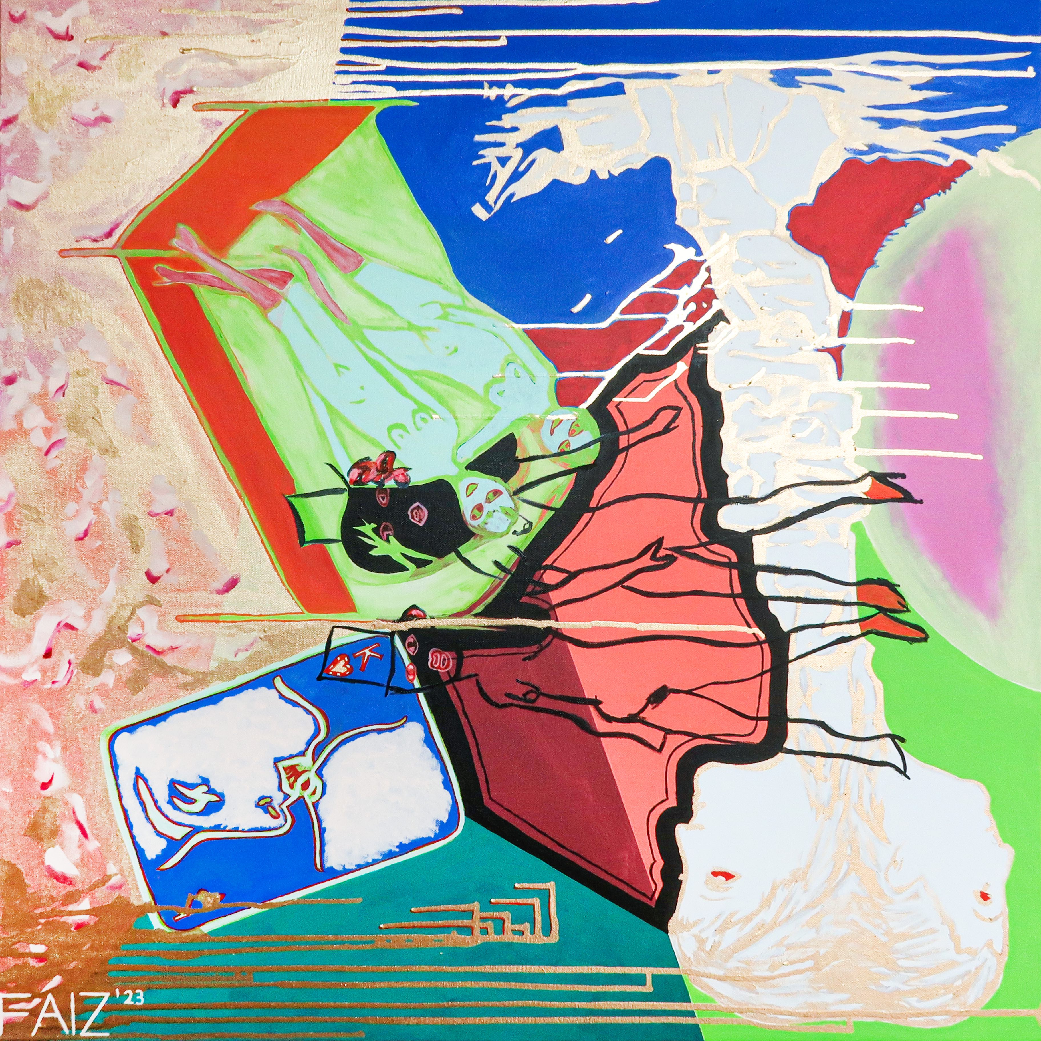 Toyen, woman loving women series, 2023, oil on canvas, 80 x 80cm