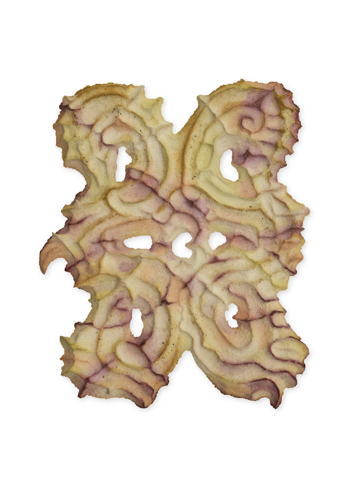 Thea Yabut, Liquid Body, 2023, paper pulp, pigment, calcium carbonate, sand, glue, bronze, 12 5/8 x 15 3/8 x 1 1/8 in / 32 x 39 x 3 cm. © Thea Yabut.