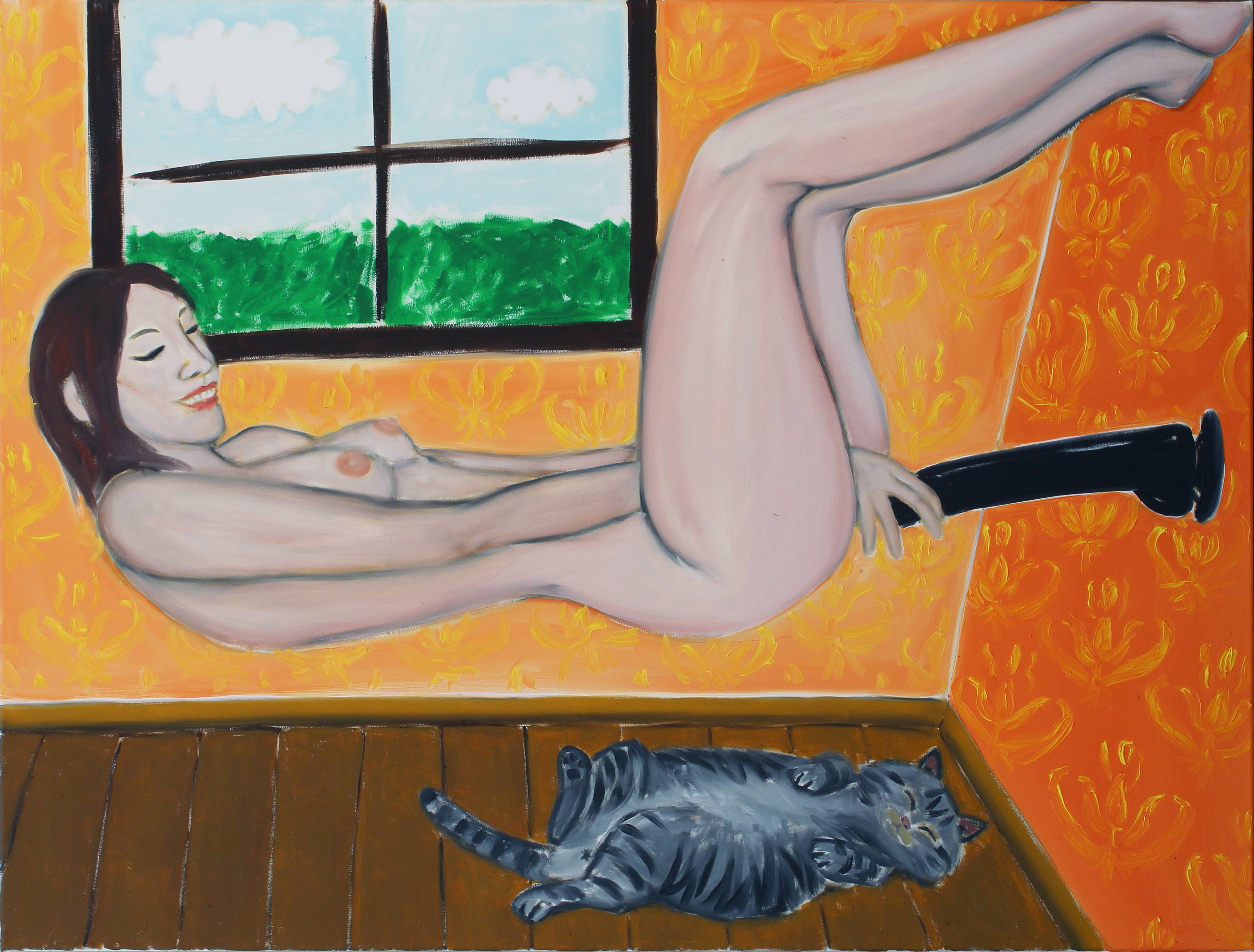 The current always chooses the shortest path, Oil on canvas, 100x130 cm, 2020