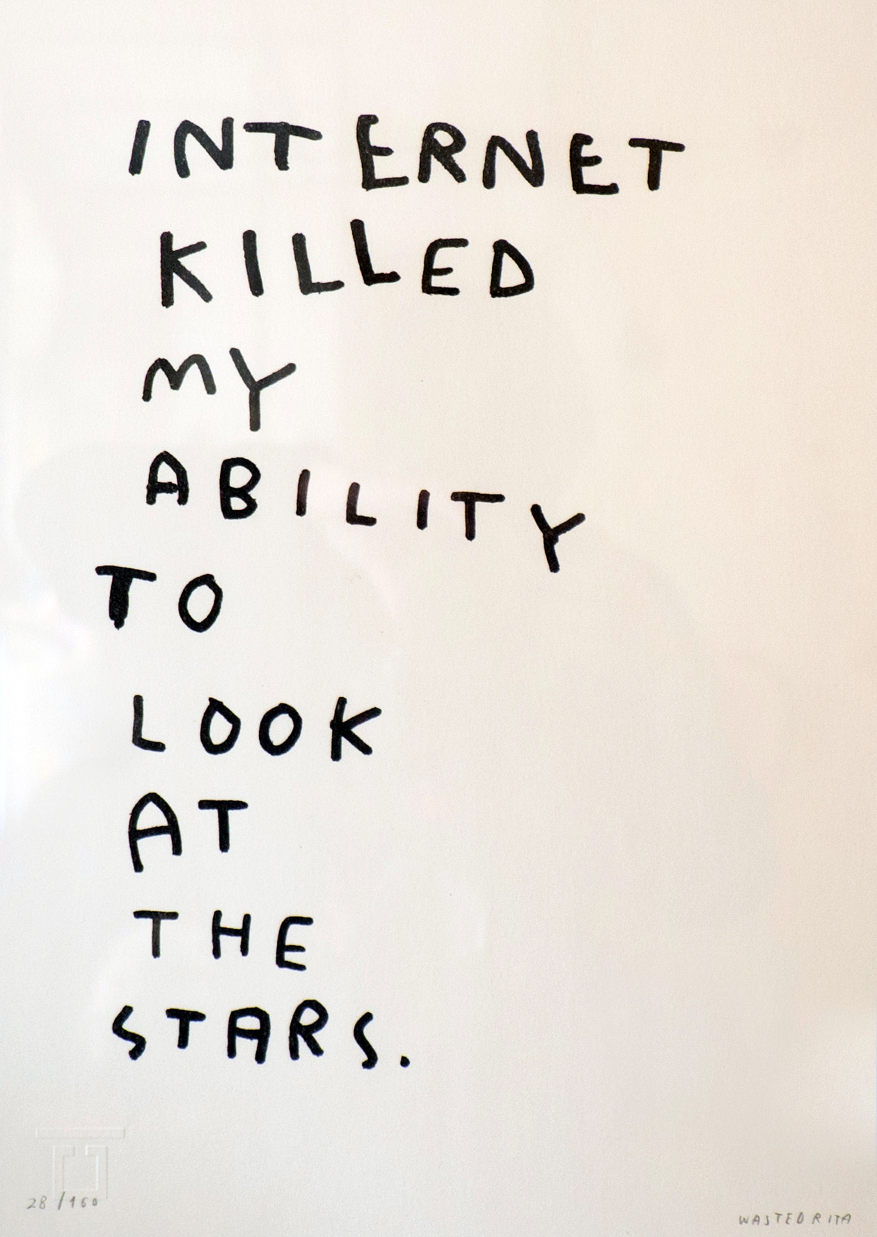 Internet Killed my Ability to Look at the Stars. 2016Risograph print on paper signed and numbered by the artistArcoprint edizioni 130 g/m2 paper42 x 29,7 cm