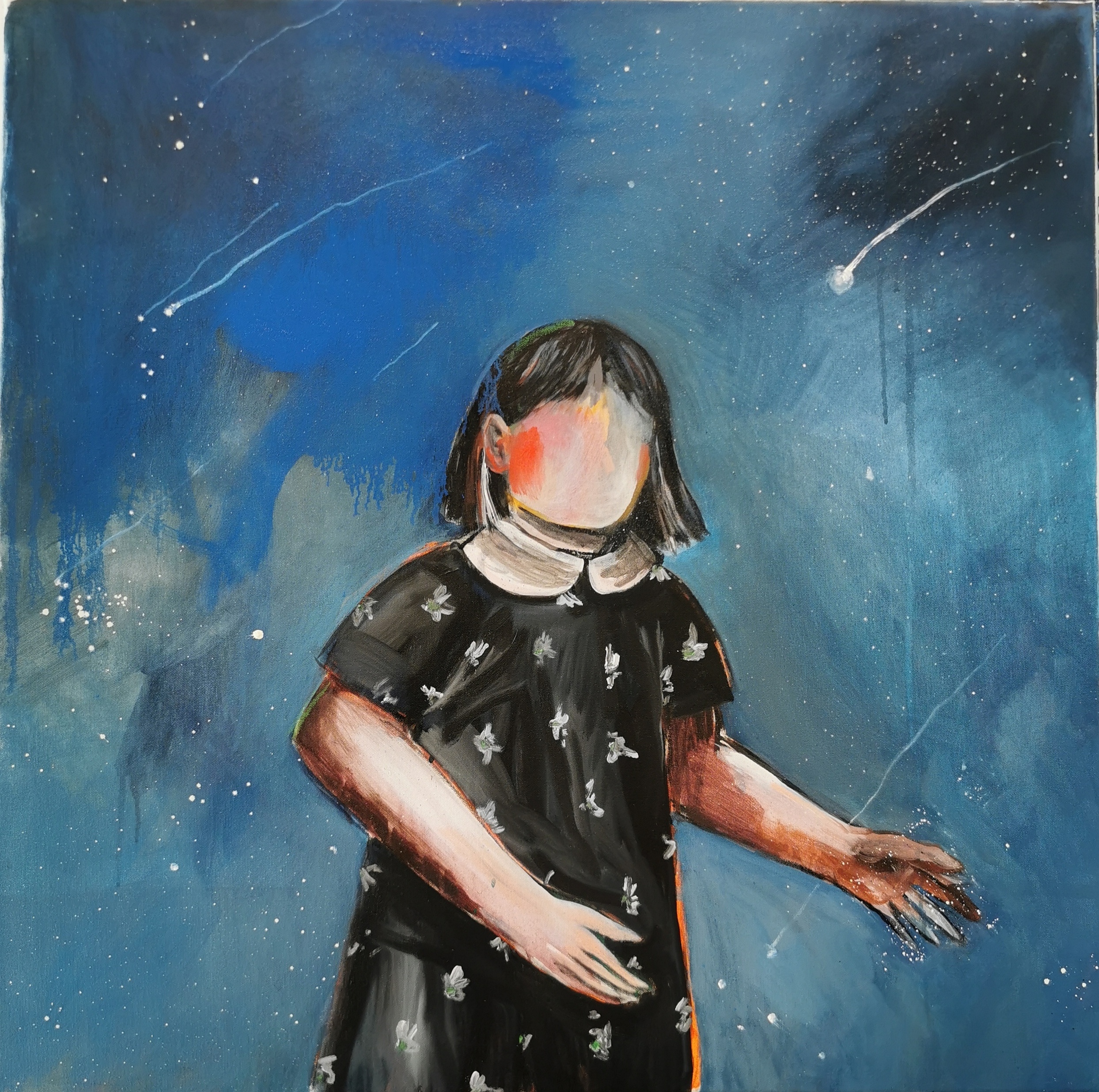 You will know it when you reach the stars, acrylic and oil on canvas, 80/80 cm