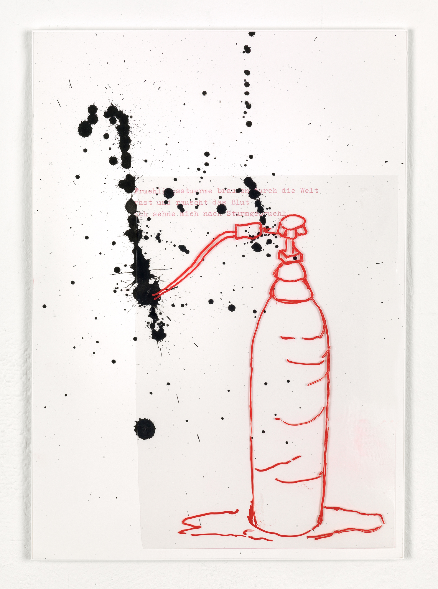 Fragments (Ellen W.)  – 27 Felt tip pen, gouache pen, acrylic sheet on typed paper 29,7 x 21 cm