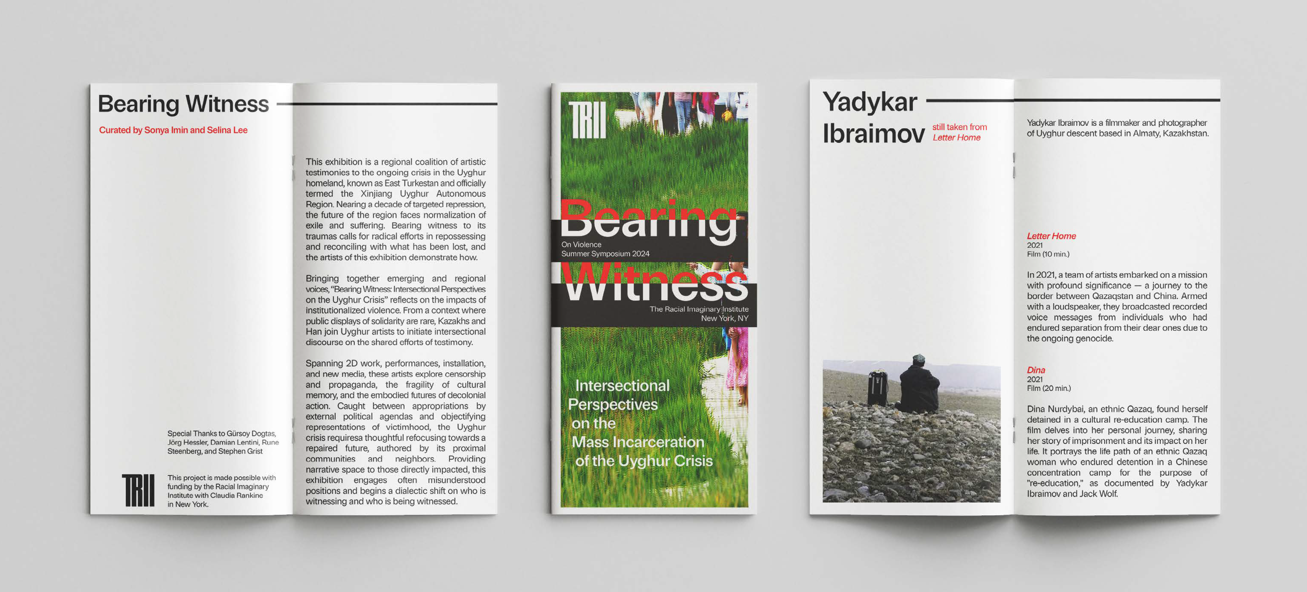 Pamphlet including the exhibition statement, introduction to artists, and descriptions of featured works.