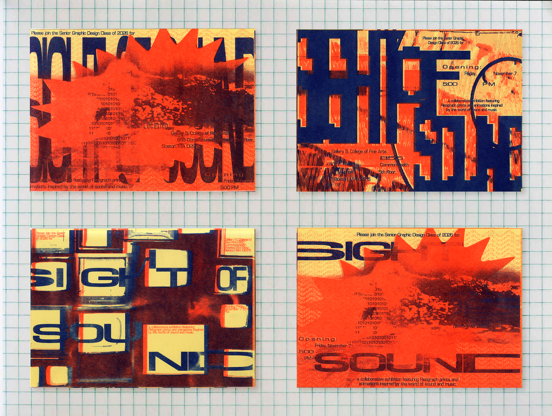 Risograph-printed postcards