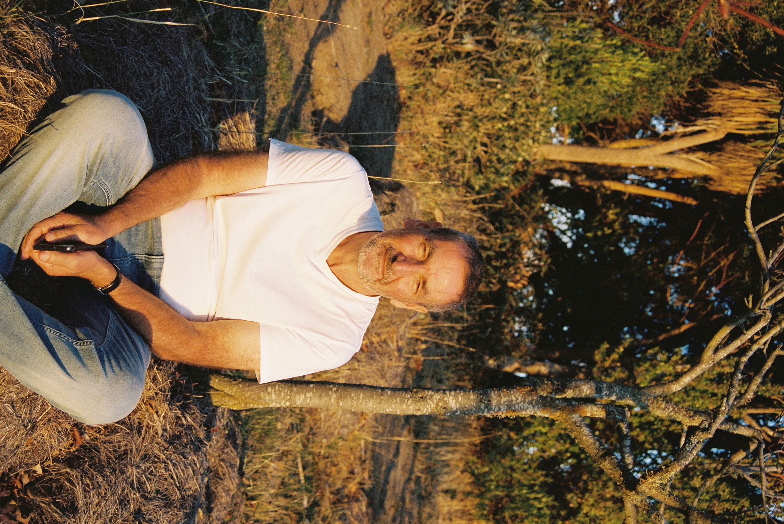 Mark Waswo at Waipuna Estate, Tai Tapu, photographed by Ella Waswo on 35mm film 