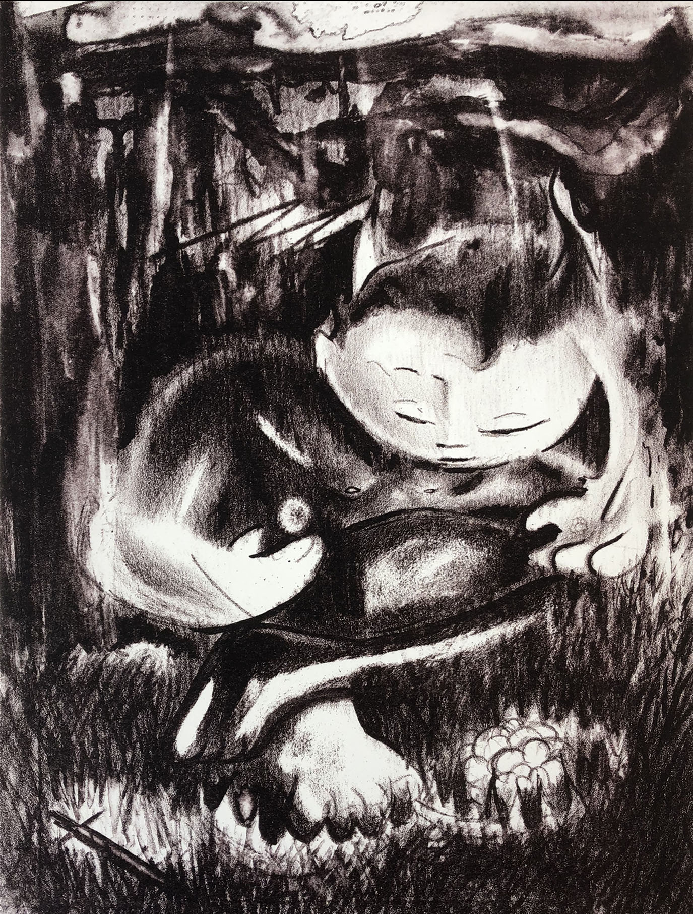 "Hide & Seek", Lithograph, 9" x 20", 2021