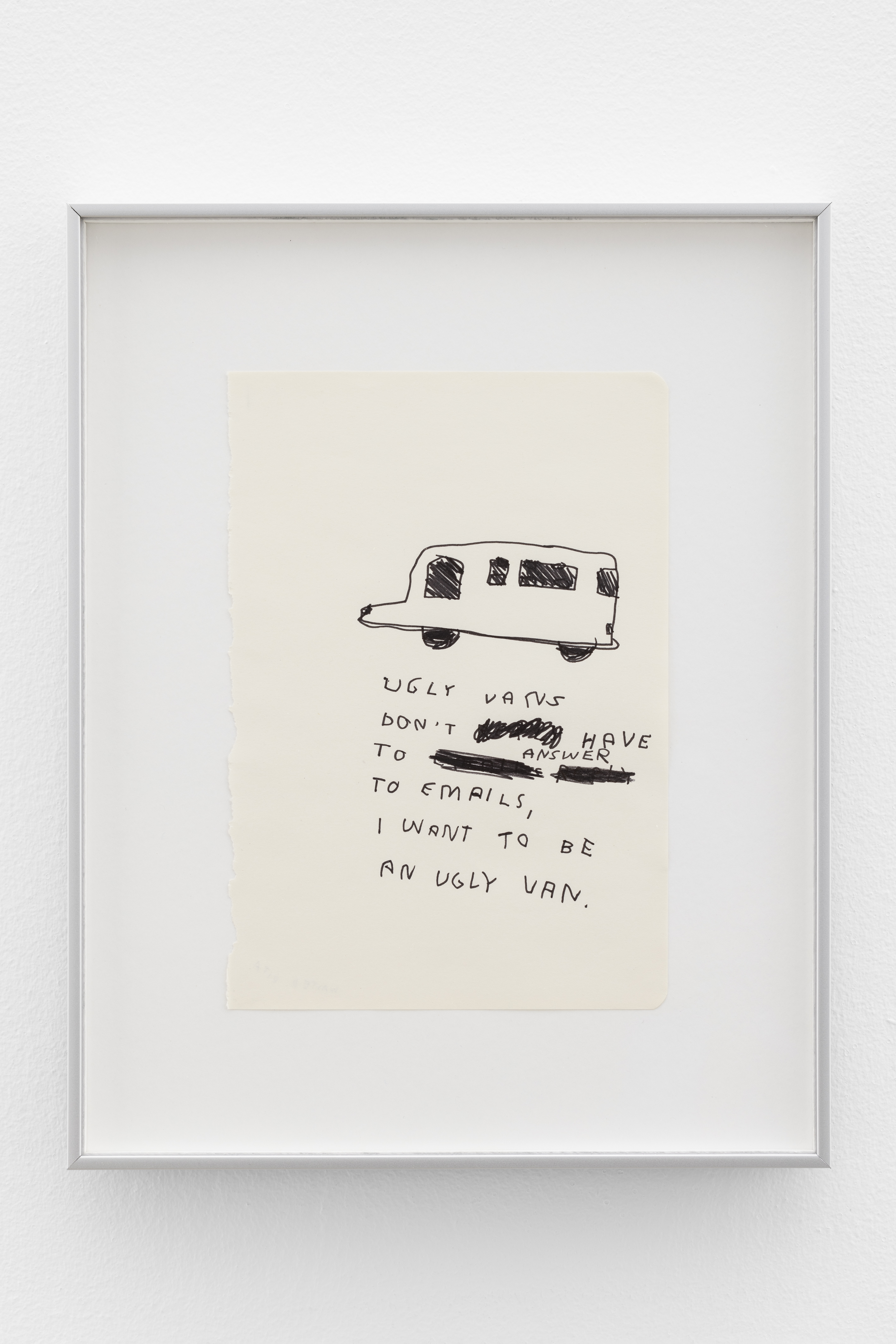 Some people go to parks to connect with nature, I sit on my new house’s floor to connect with my desperation #17. 2023Black ink on paper33 × 26 cmUnique piece