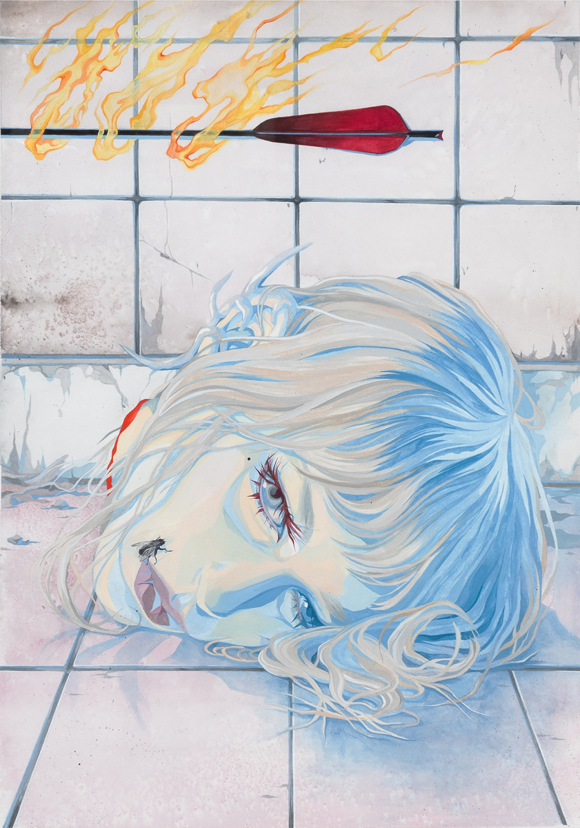 Bad Aim Good Head (2021), 38 x 51 cm, gouache on paper