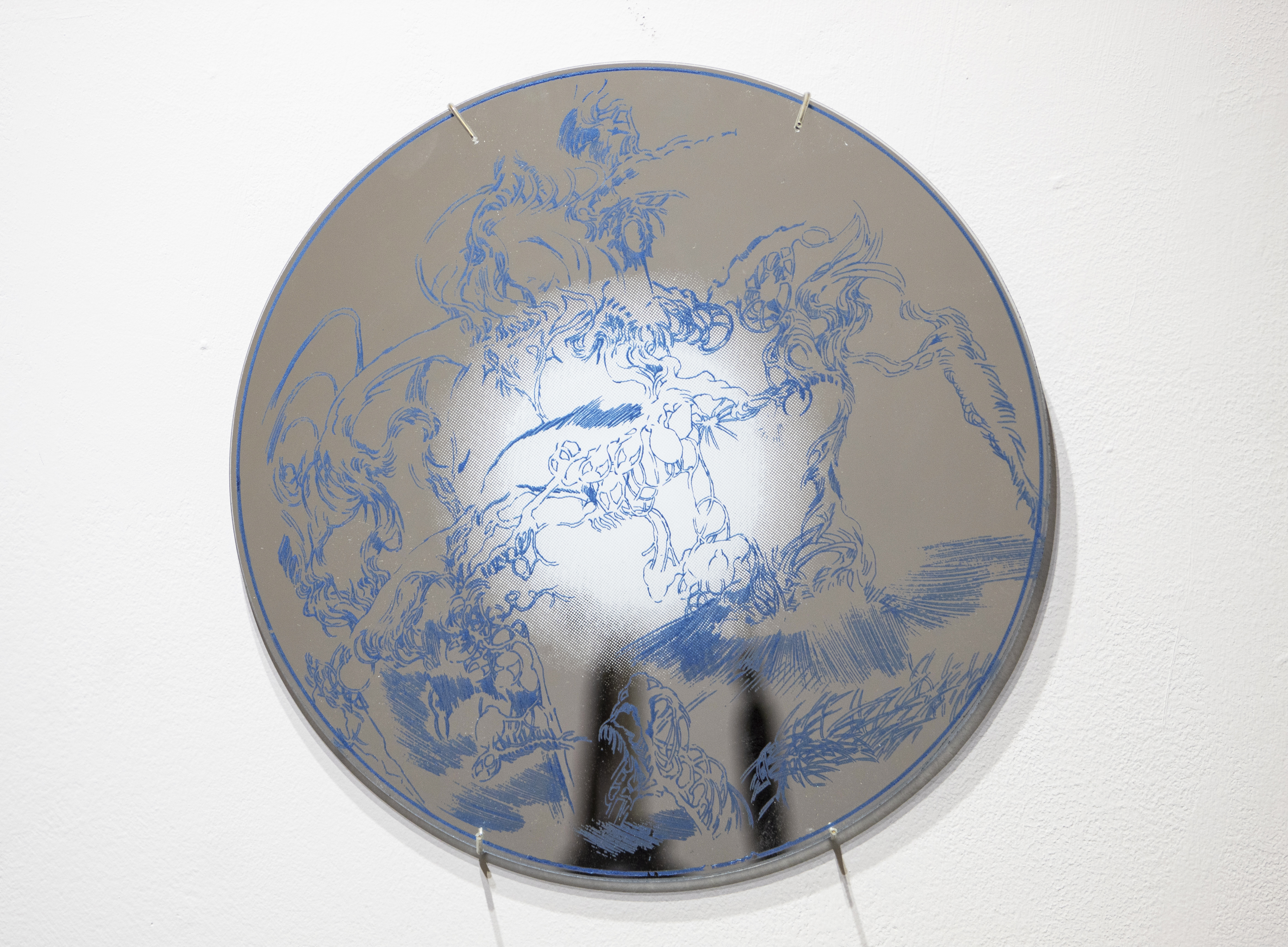 Landscape: Lens 1 2019, silkscreen on mirror, 12-inch diameter / 30 cm diameter, edition of 27 + 3 AP + 1 PP