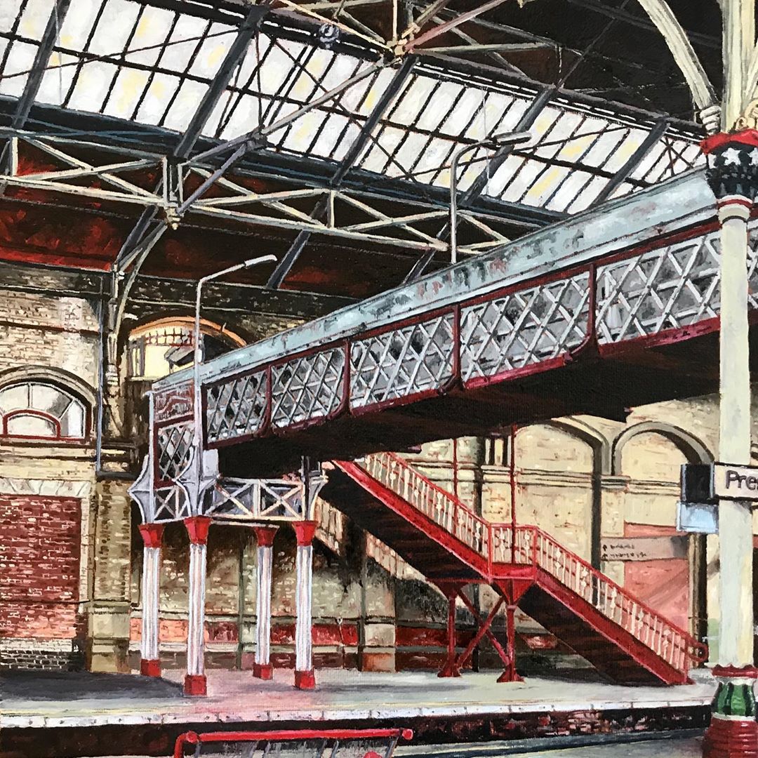 Crossing Lines — Preston, Oil on Canvas, 50 x 40 cm.