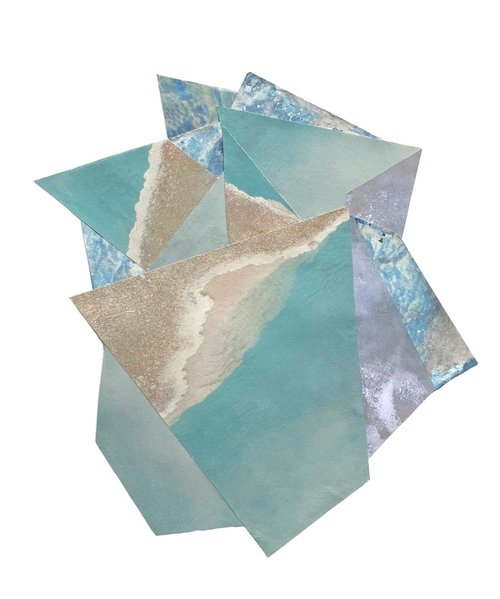 My Salty, Watery Heart; collaged photographs, gouache, paper transfer on handmade paper, size A3