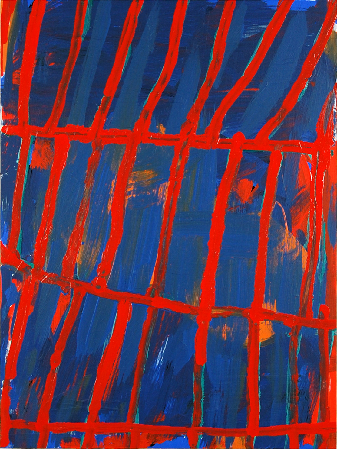 Untitled, Acrylic, enamel and spray paint on cradled plywood panel, 60x45cm, 2019