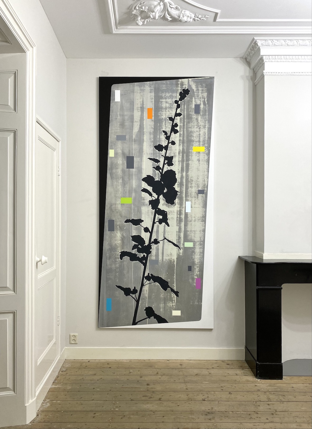 'The street gives, the city colors', 2022, acrylic on canvas, 250 x 115 cm, DELA art collection 