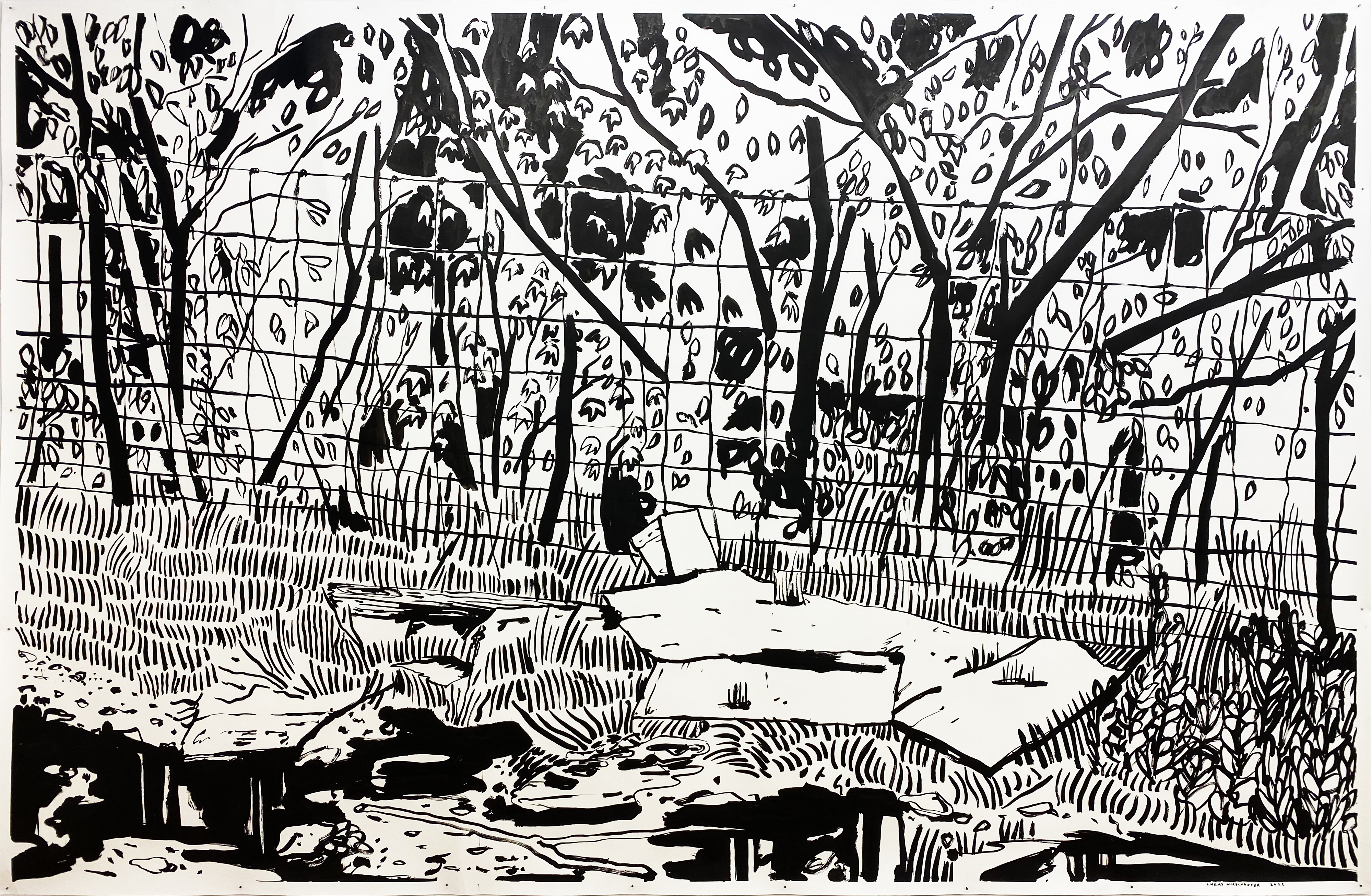 Untitled (Spreitenbach) / Ink on paper / 220cm x 330cm / 2022