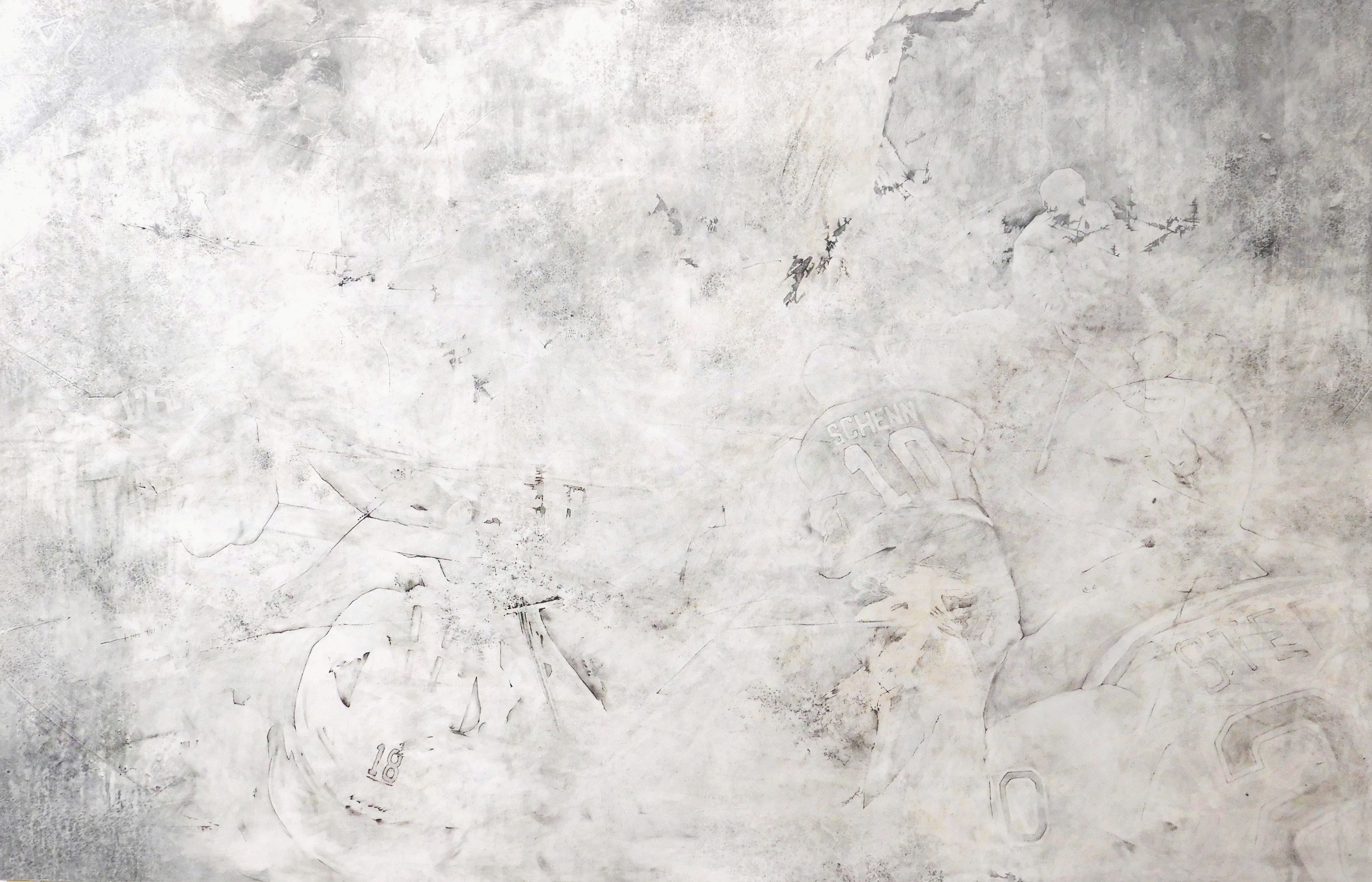 brayden schenn | graphite, charcoal, and silverpoint on paper | 36 x 55 inches