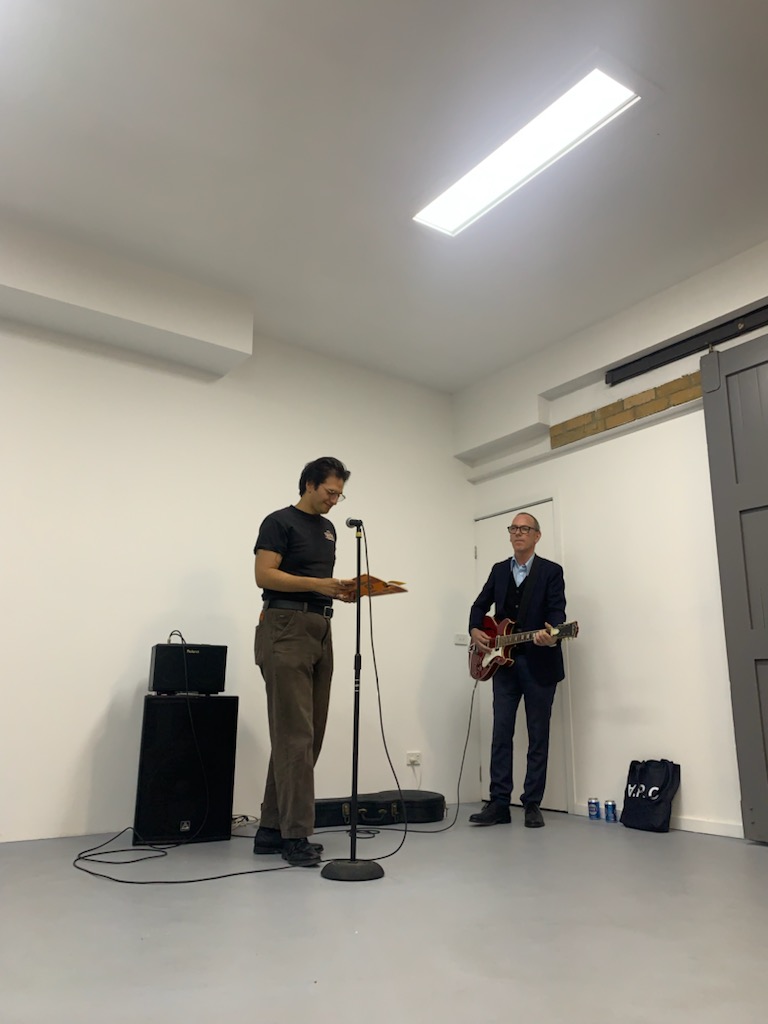 Reading with Jon Campbell, Book Launch of Speech Patterns, Kings Ari, 2022. Image courtesy of Ezz Monem.