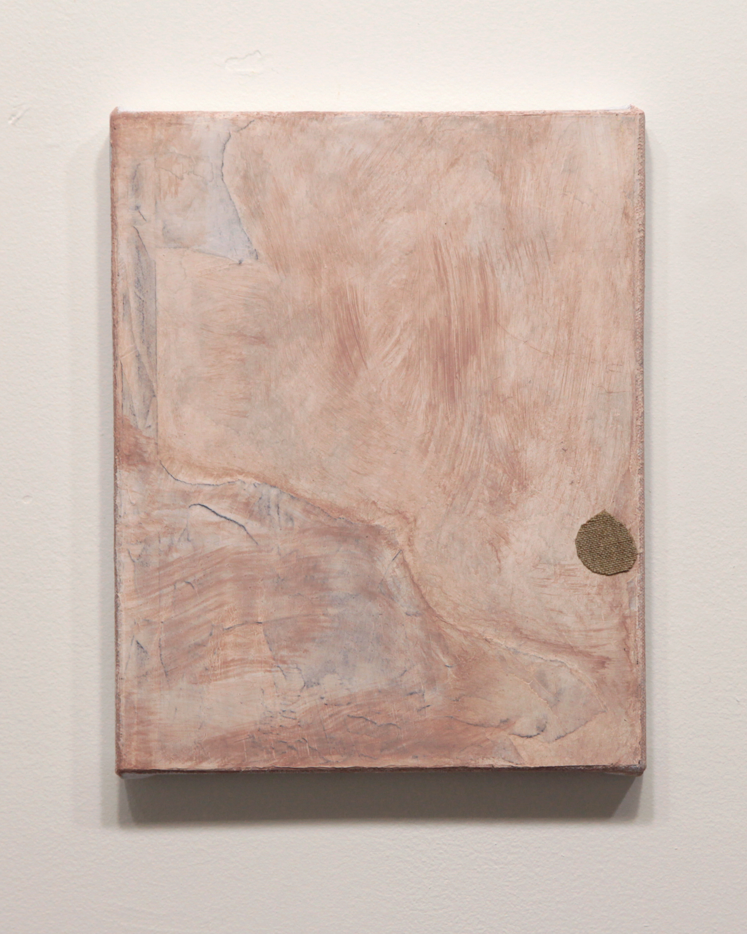 Drop / acrylic with linen, paper, ink, and gesso on canvas / 10in x 8in / 2023