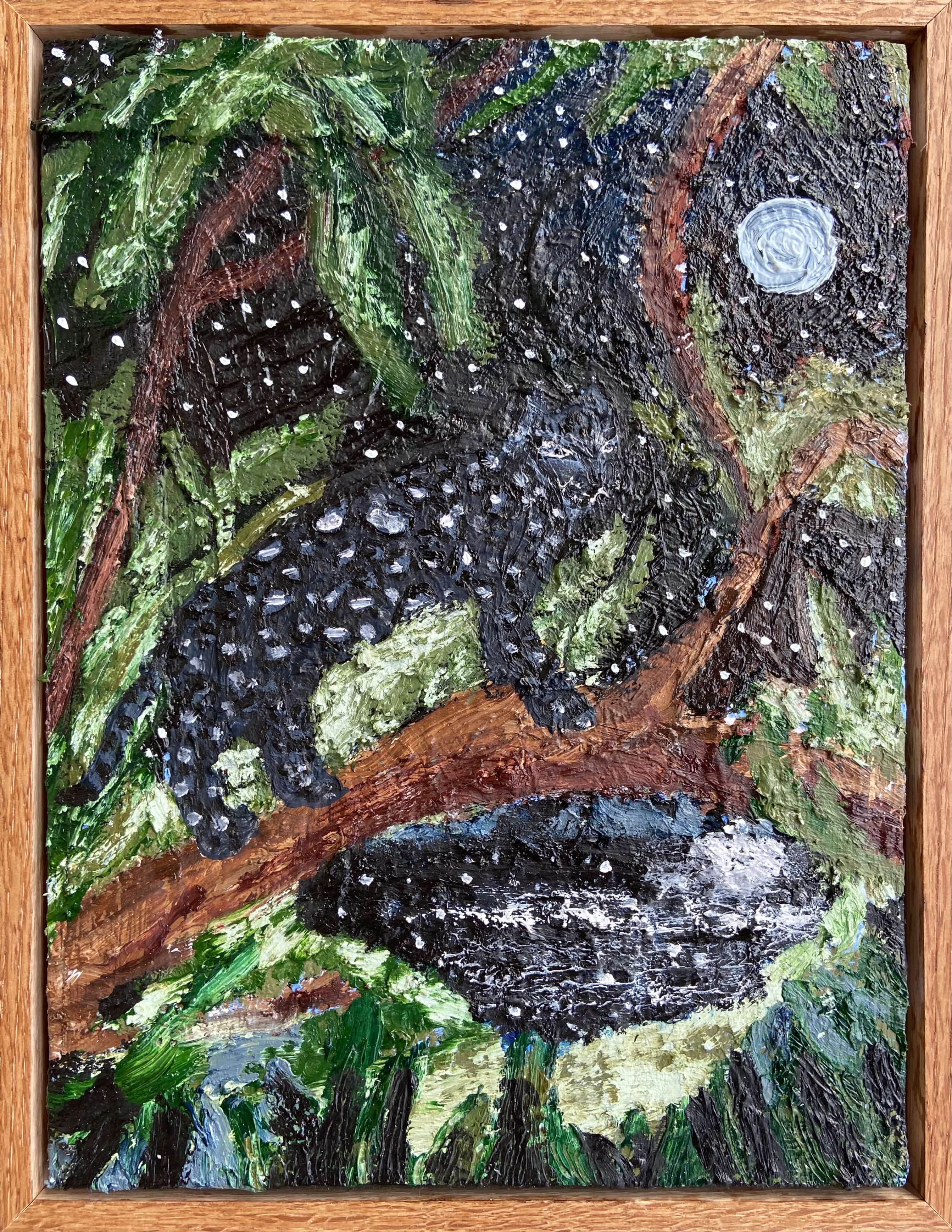 Woodsoil and canvas collage on panel13"x10"