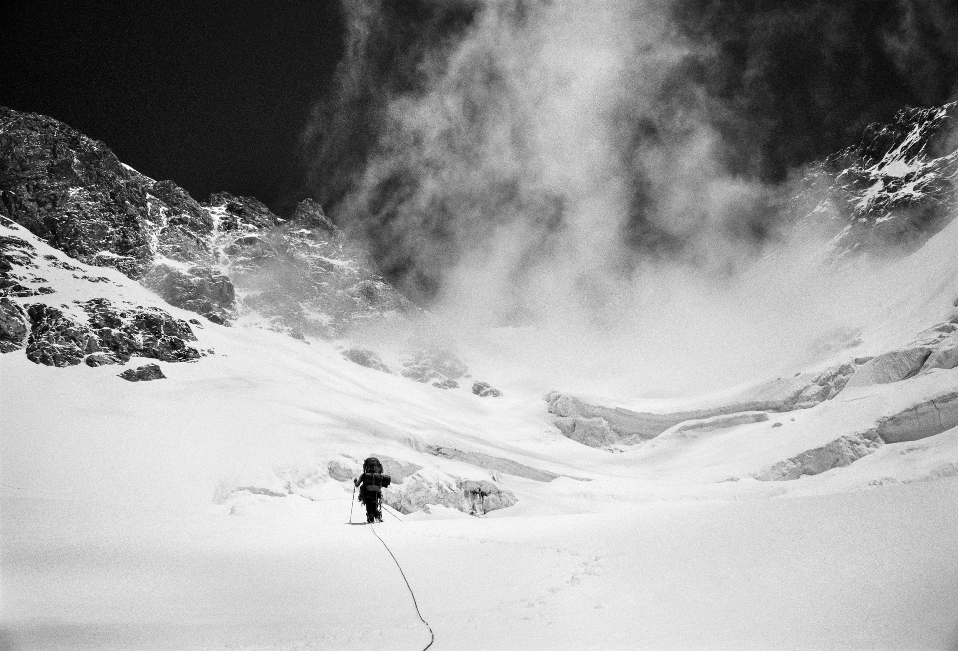 Robert Koschitzki on the south face of Janga Tau