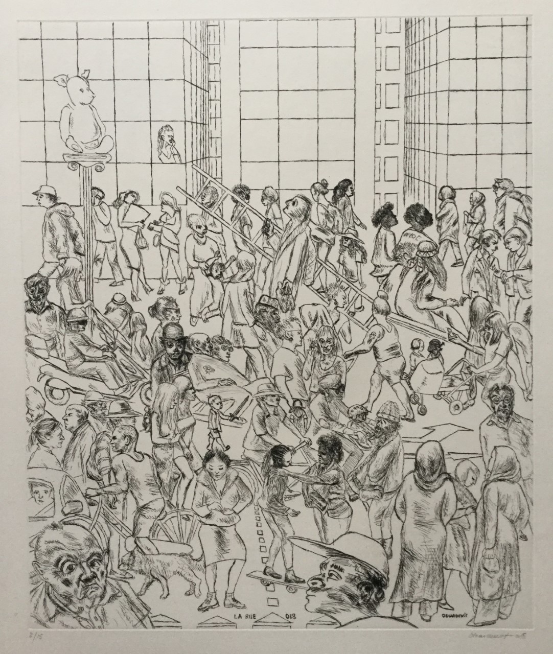 La rue 2018 - eau forte 60x45cm