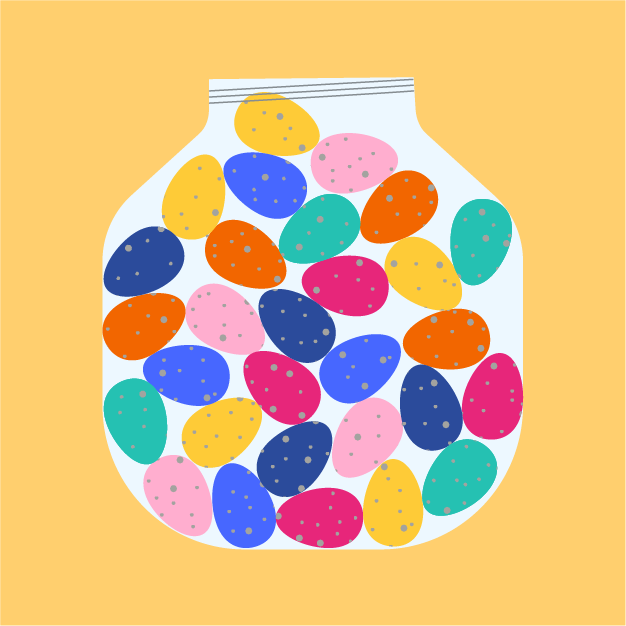 Jar of mini eggs