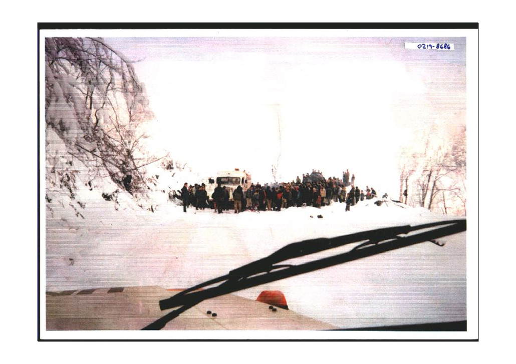 IT-05-88: Popovic et al. Exhibit 85 in Case No. IT-98-33-T - Photograph taken by witness Johannes RUTTEN of refugees around garbage truck in the snow Document Type: Exhibit P02183 • Date: 12/05/2006 • By: Prosecution