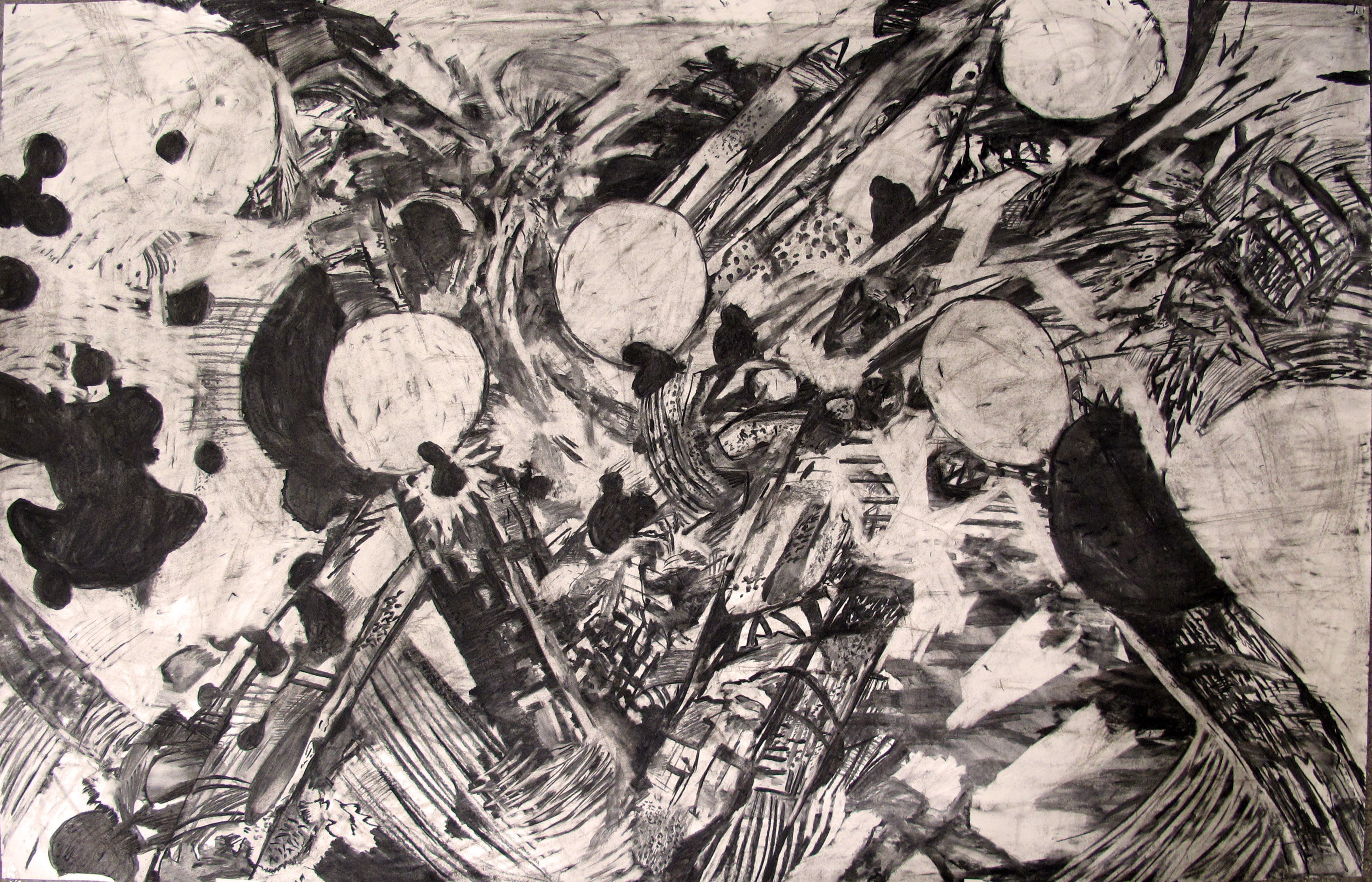 "Untitled", 2014. Charcoal on paper, 100 x 150 cm