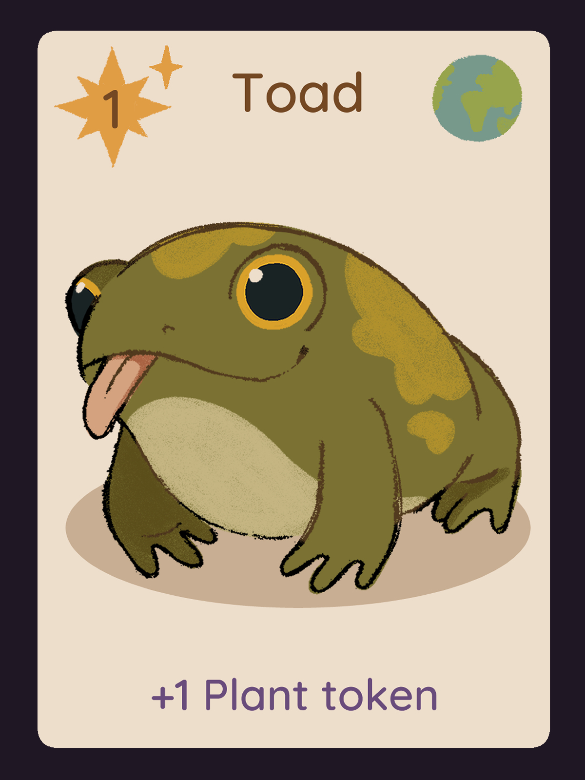 Familiar Card: Toad, Digital, 2.5”x 3.5”, 2024