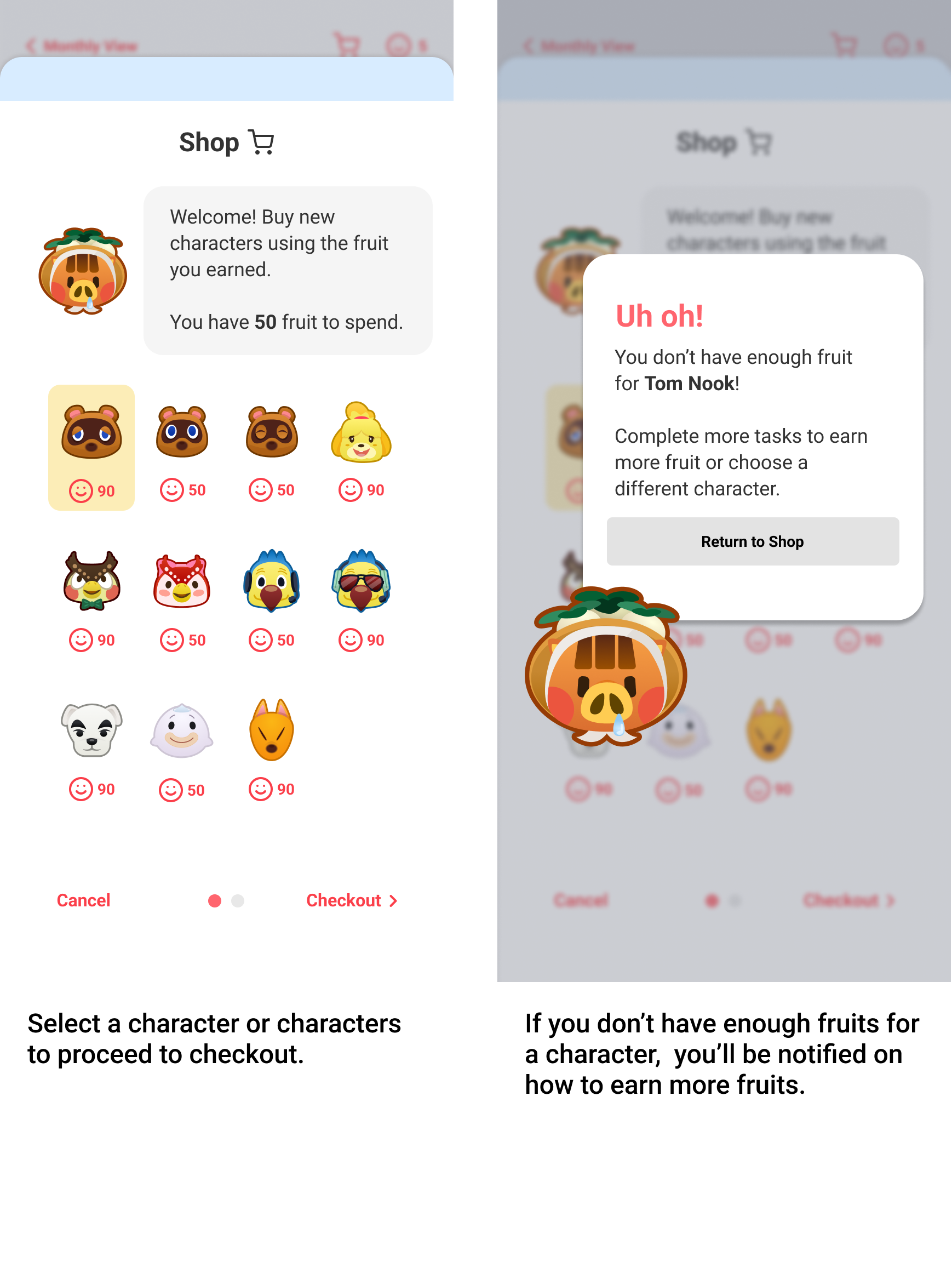User flow for buying a character 2