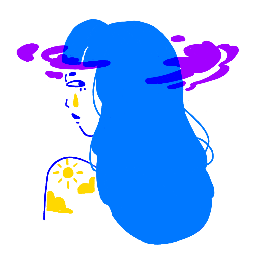 Gif of a girl with a lightning bolt looping in her hair