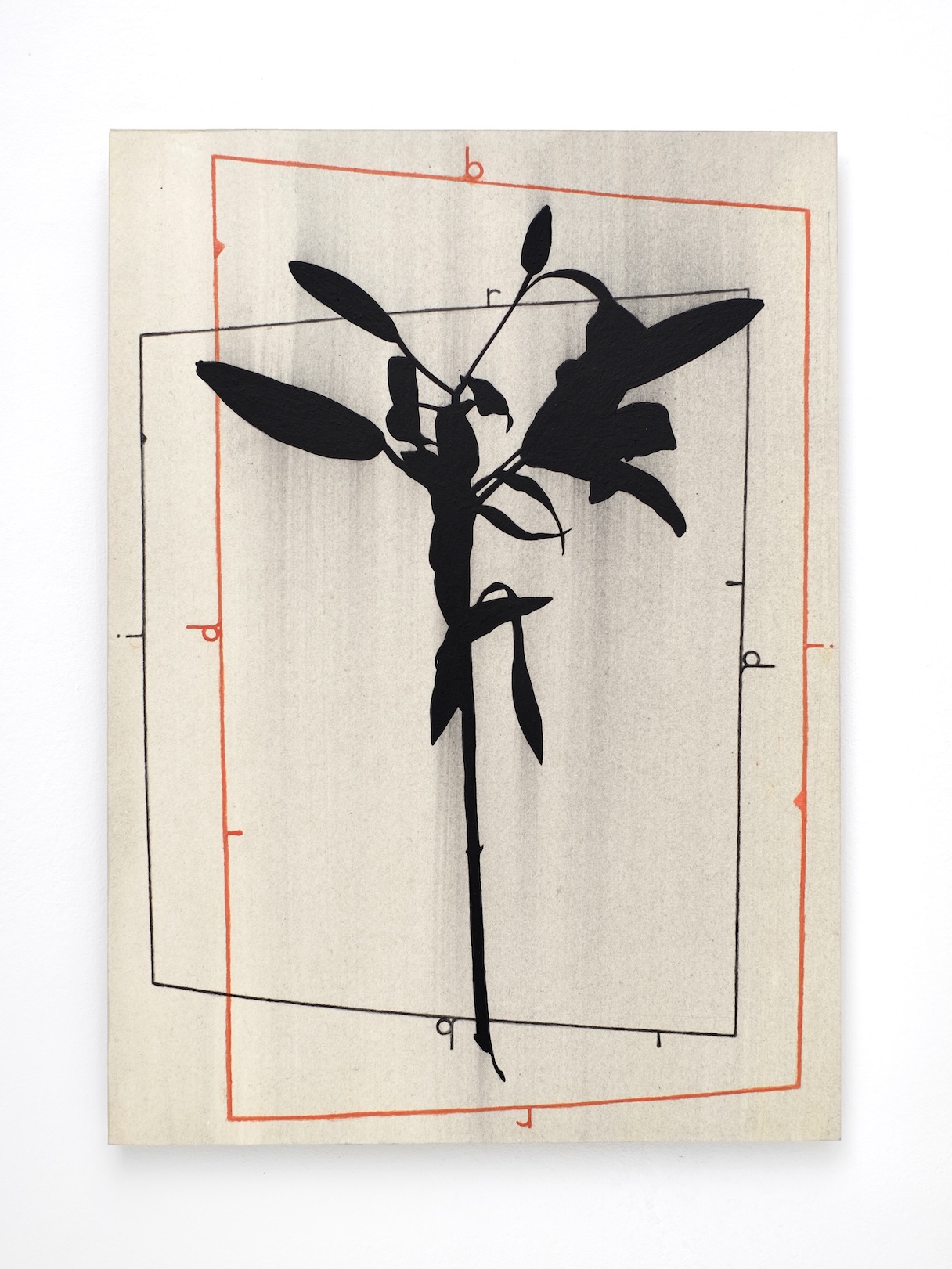 ‘Embraced lily’, acrylic and (colour) pencil on paper/aluminium, 43 x 31 cm