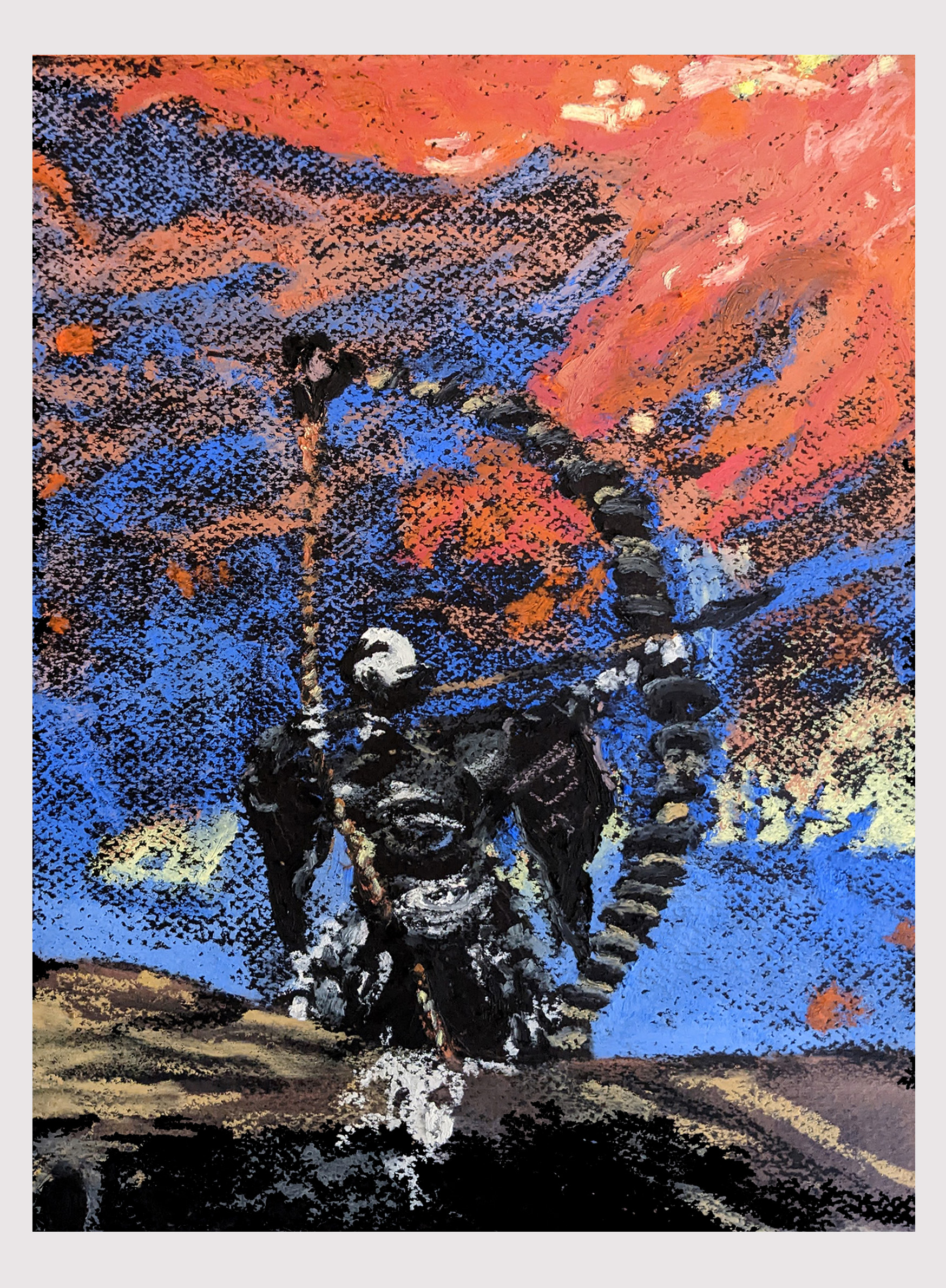 Ashen Capital Leyndell, 2022. 9" x 12". Pastel on paper.