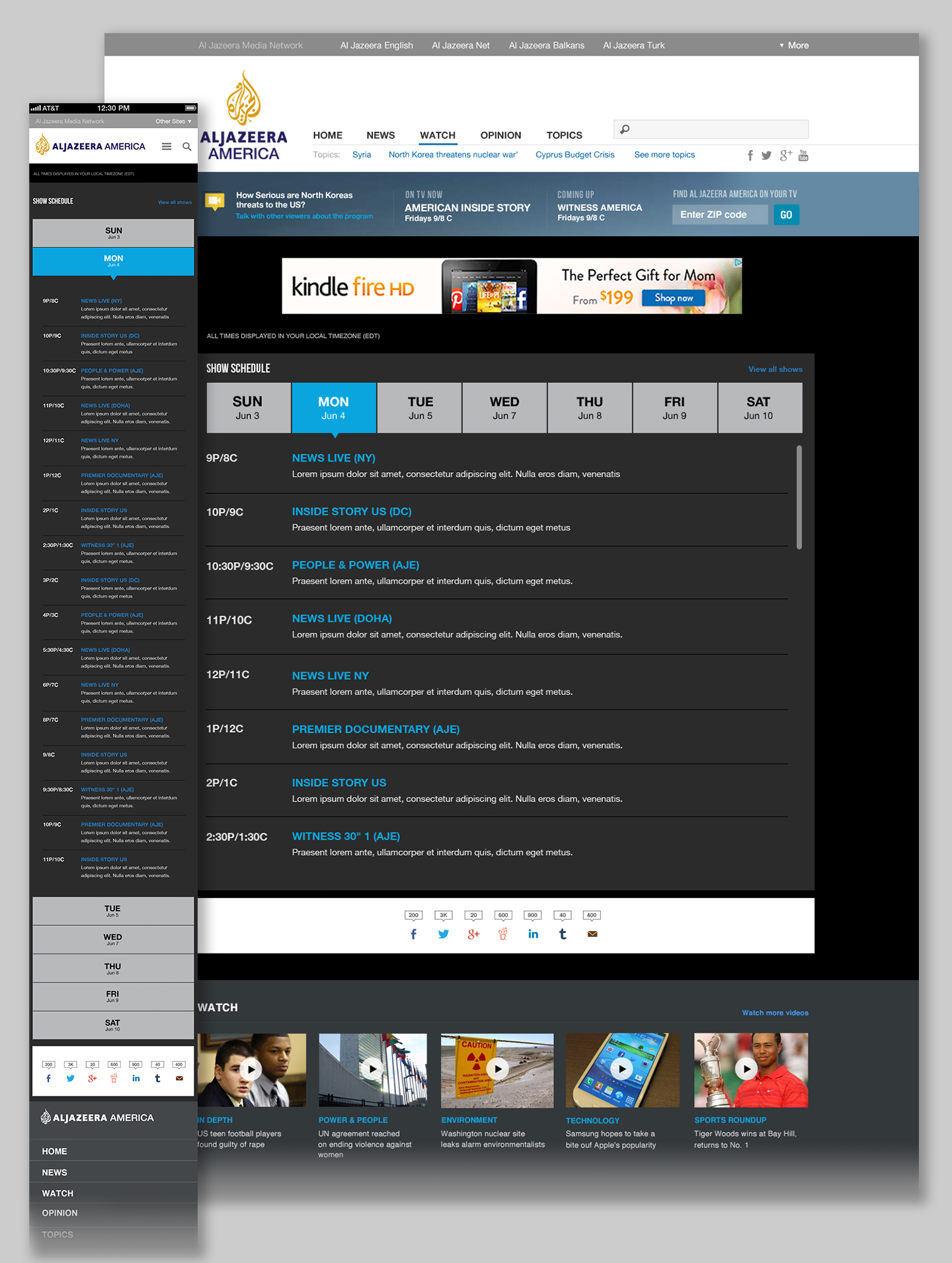 Cable Schedule Page