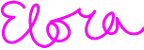 Handwritten signature from Elora Romo in hot pink.