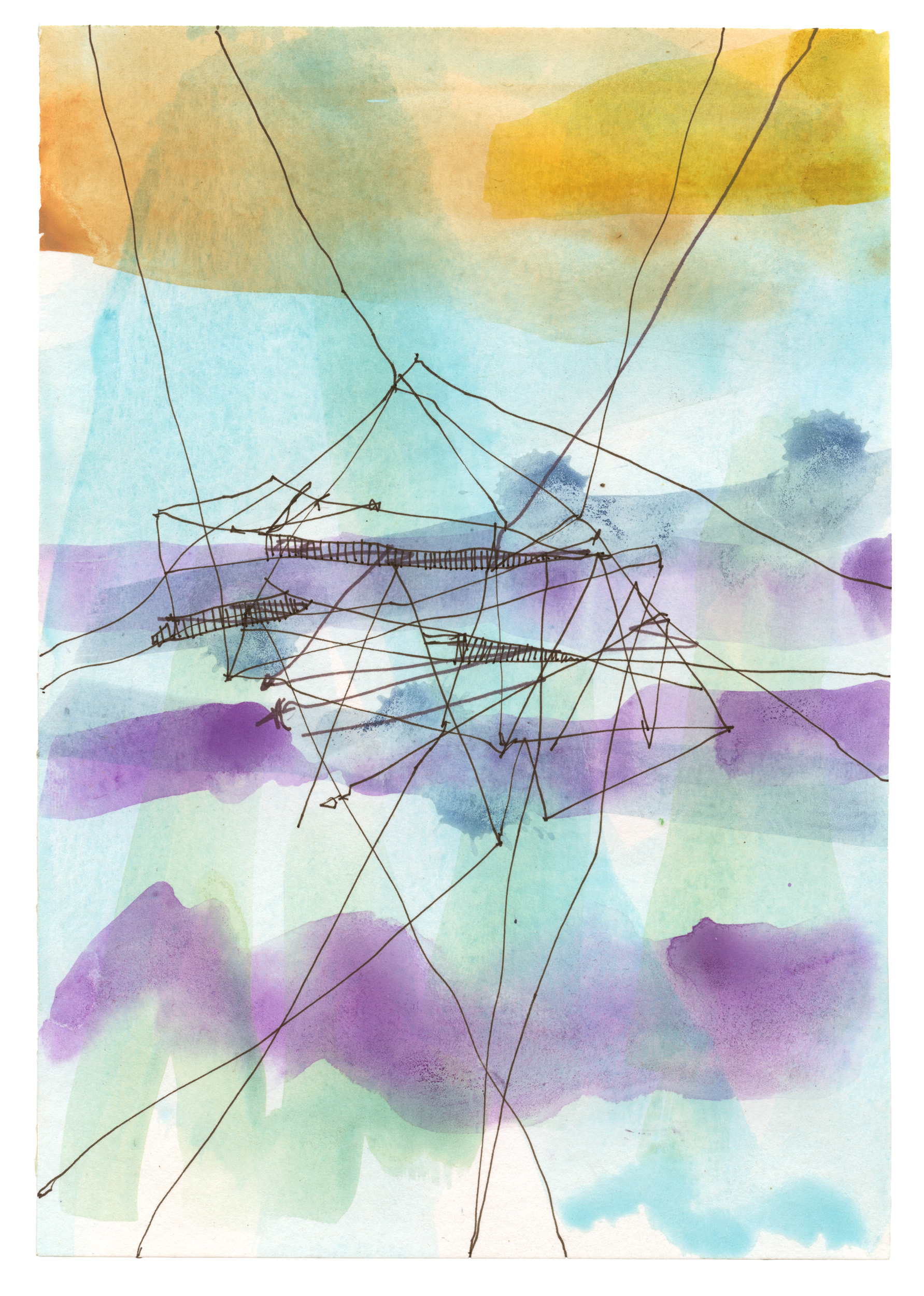 2307, watercolor and ink on paper, 9 x 6 inches