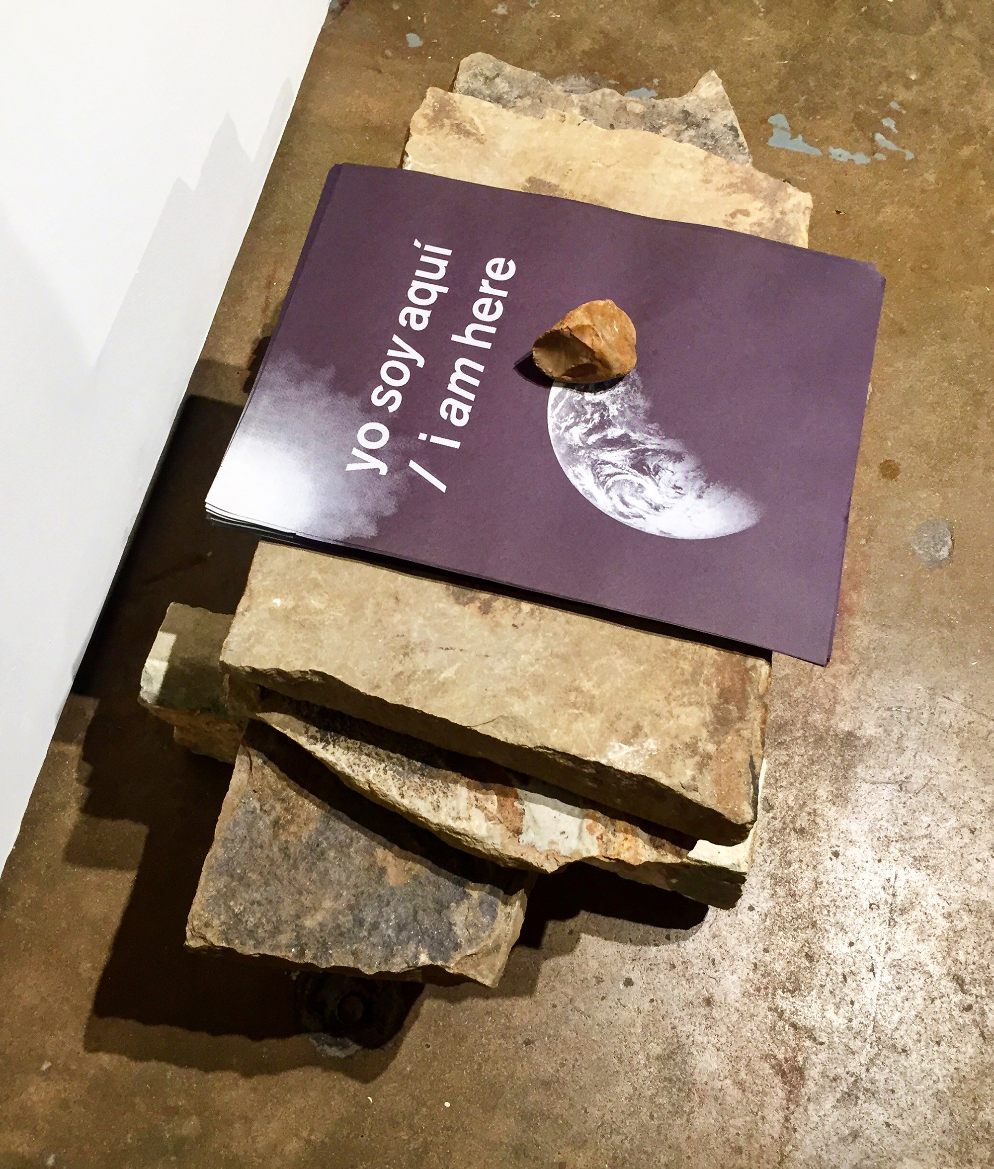 yo soy aquí/i am here construction paper, silkscreen print 2017 11" x 17". Photo credit: Erica Robert Pallo