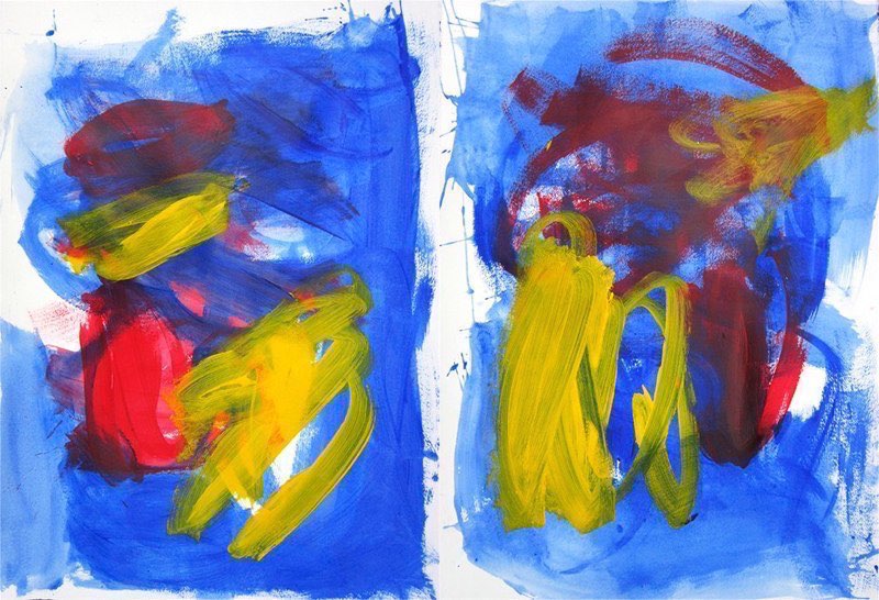 Twin 2013acrylic/paper  44x30”