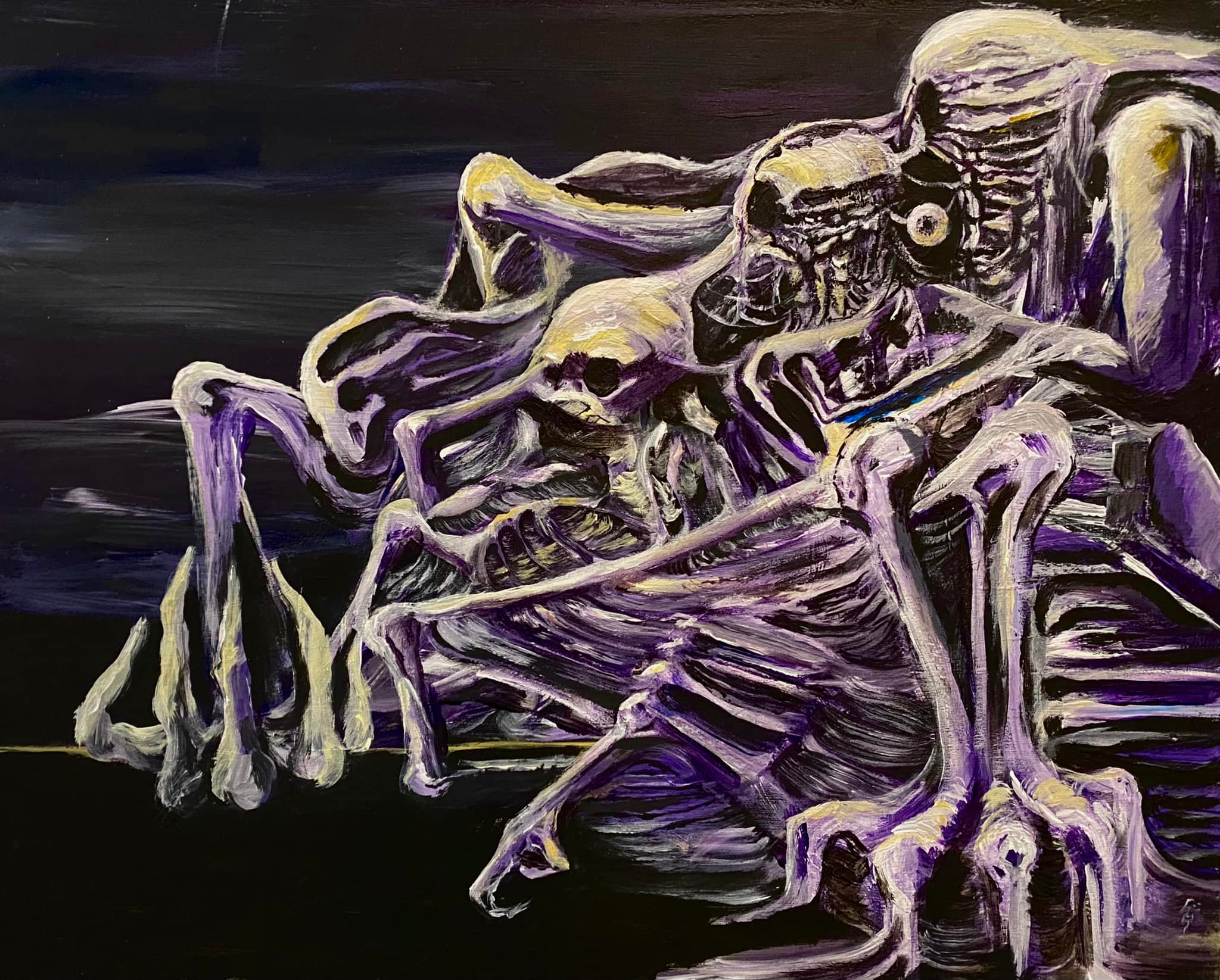 Untitled, 2021 (12x12 acrylic on board)  commissioned by Griffin Walker