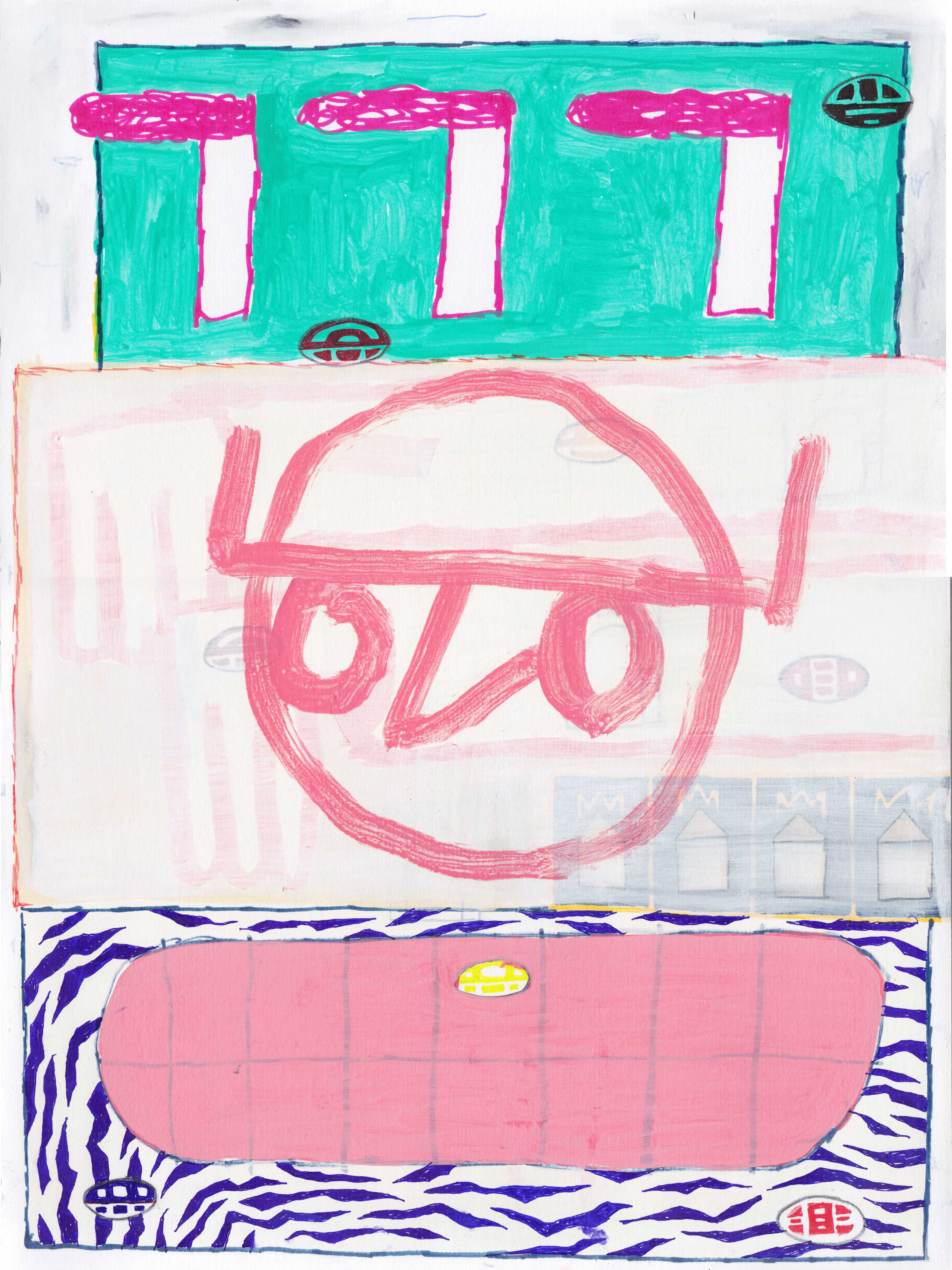 Acrylics, Pencil, Fine-liner on Paper/ 42x30