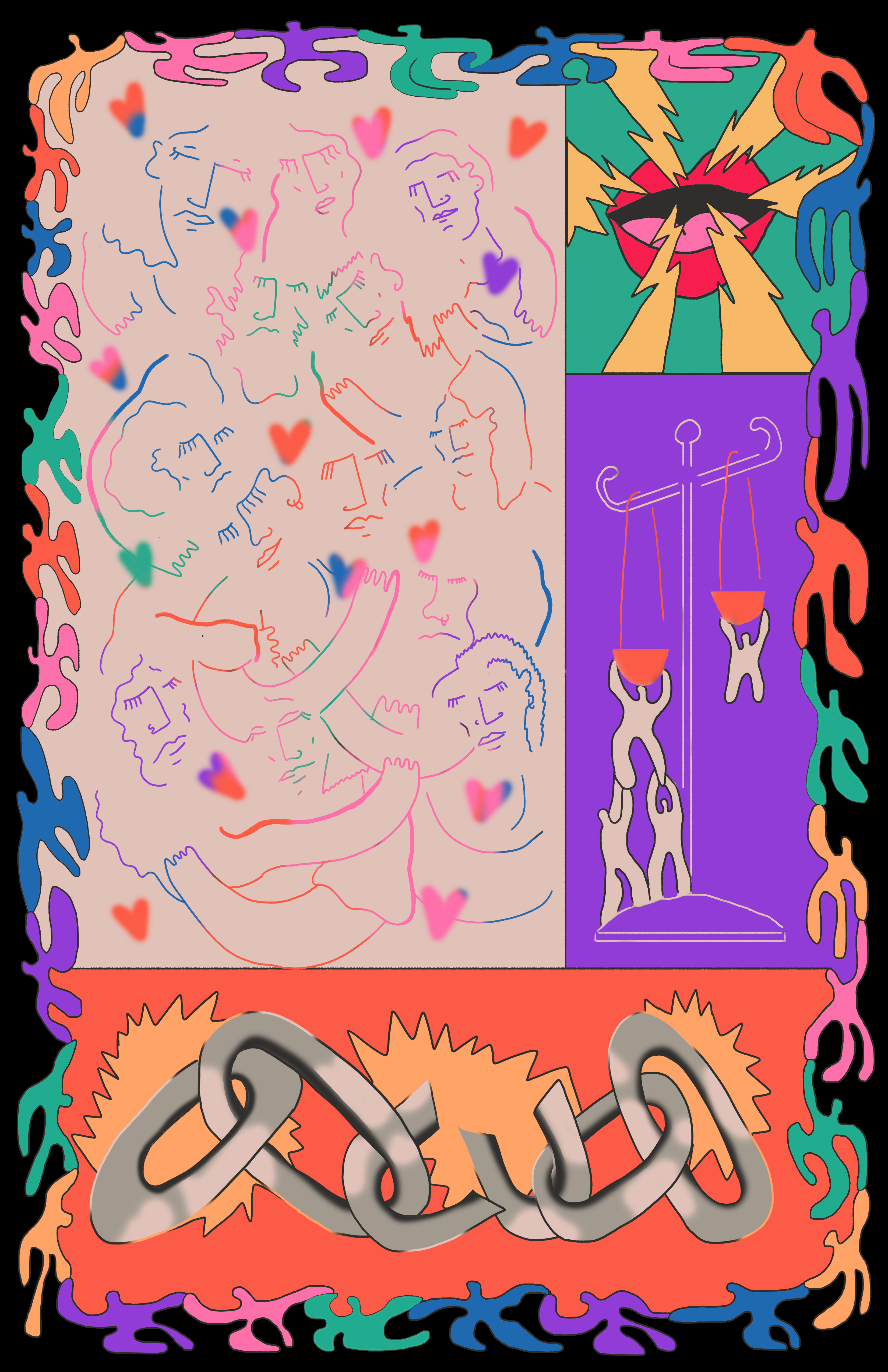 Abortion Rights Poster, Collective Care within Collective Struggle, 2022, digital