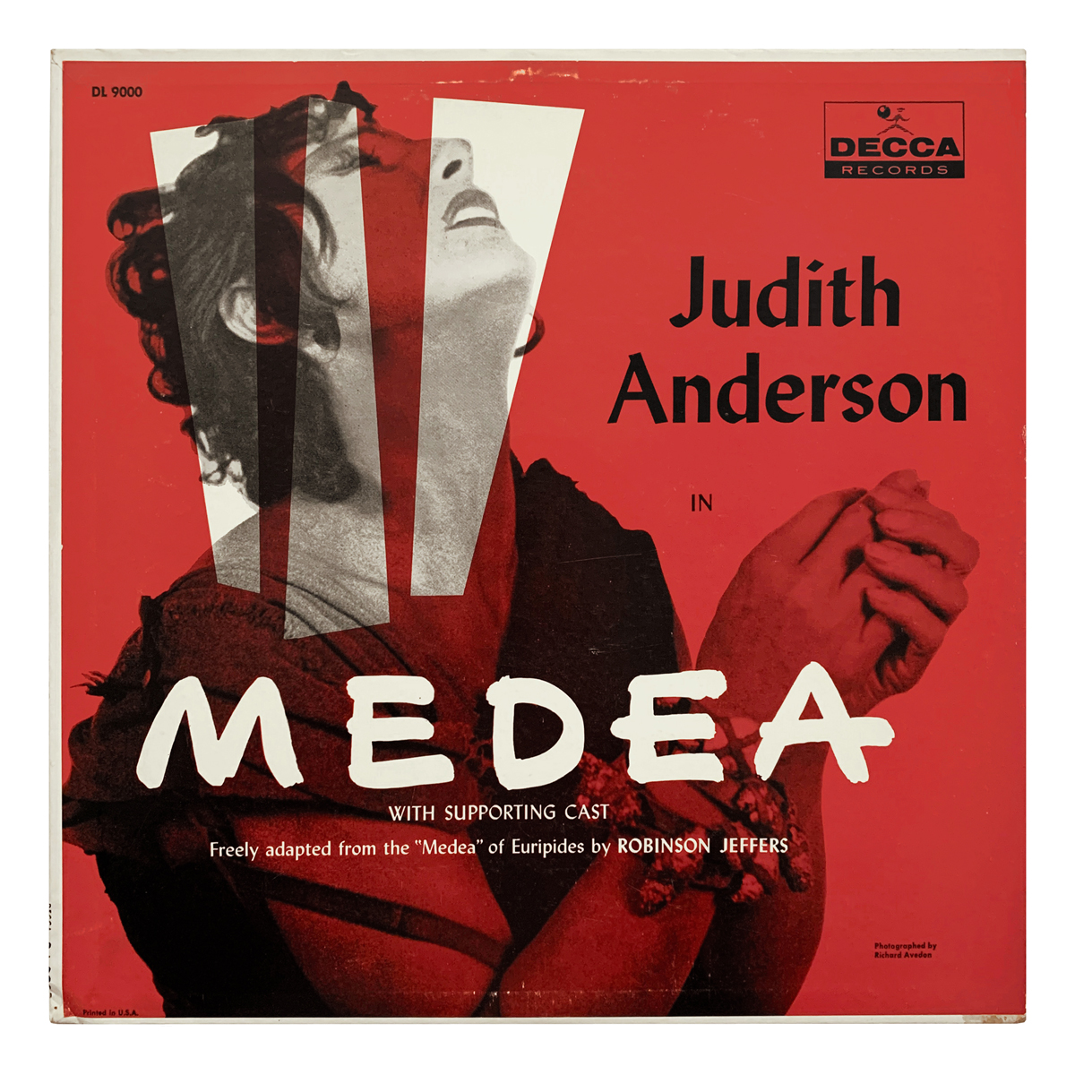 Decca DL 9000 Robinson Jeffers - Medea Judith Anderson | Vera Allen | Doris Rich | Raymond Edward Johnson | Arnold Moss | Everett Sloane Design: Richard Avedon (photography)