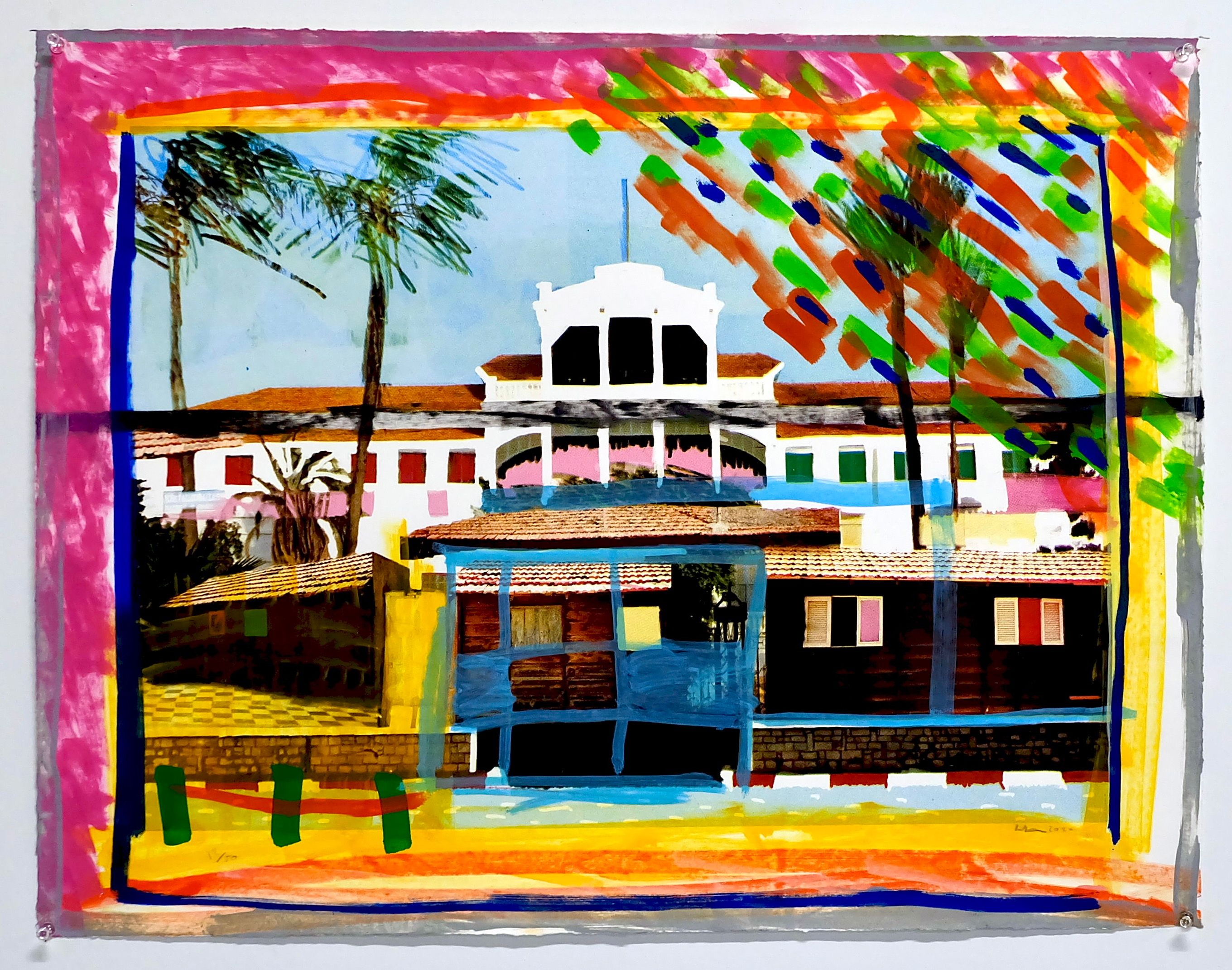 Untitled 8 Acrylic over 4 color screen print on Somerset paper26” x 21”2022