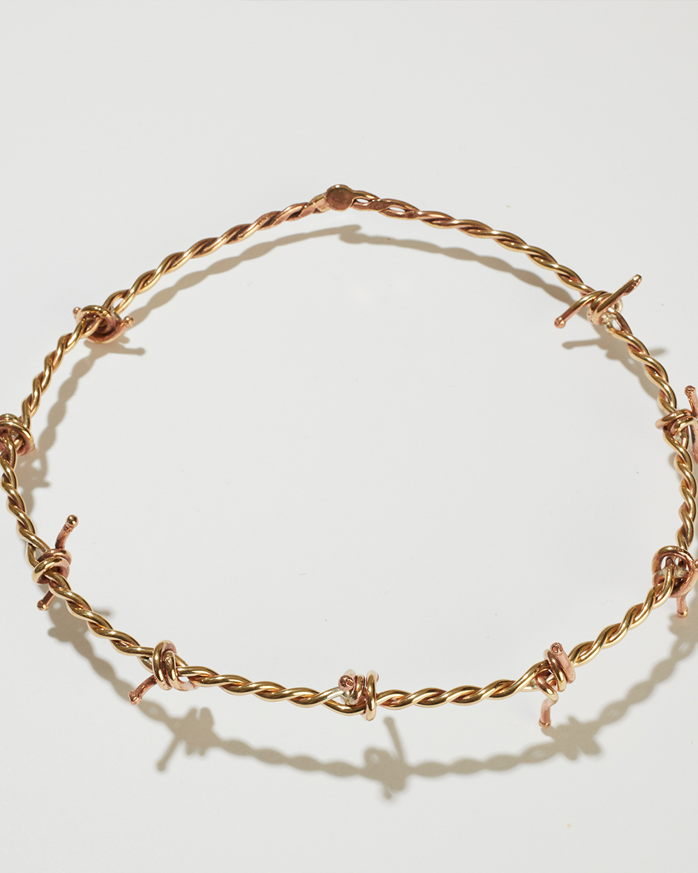 'Dont Fence Me In' barbed wire choker (brass) 