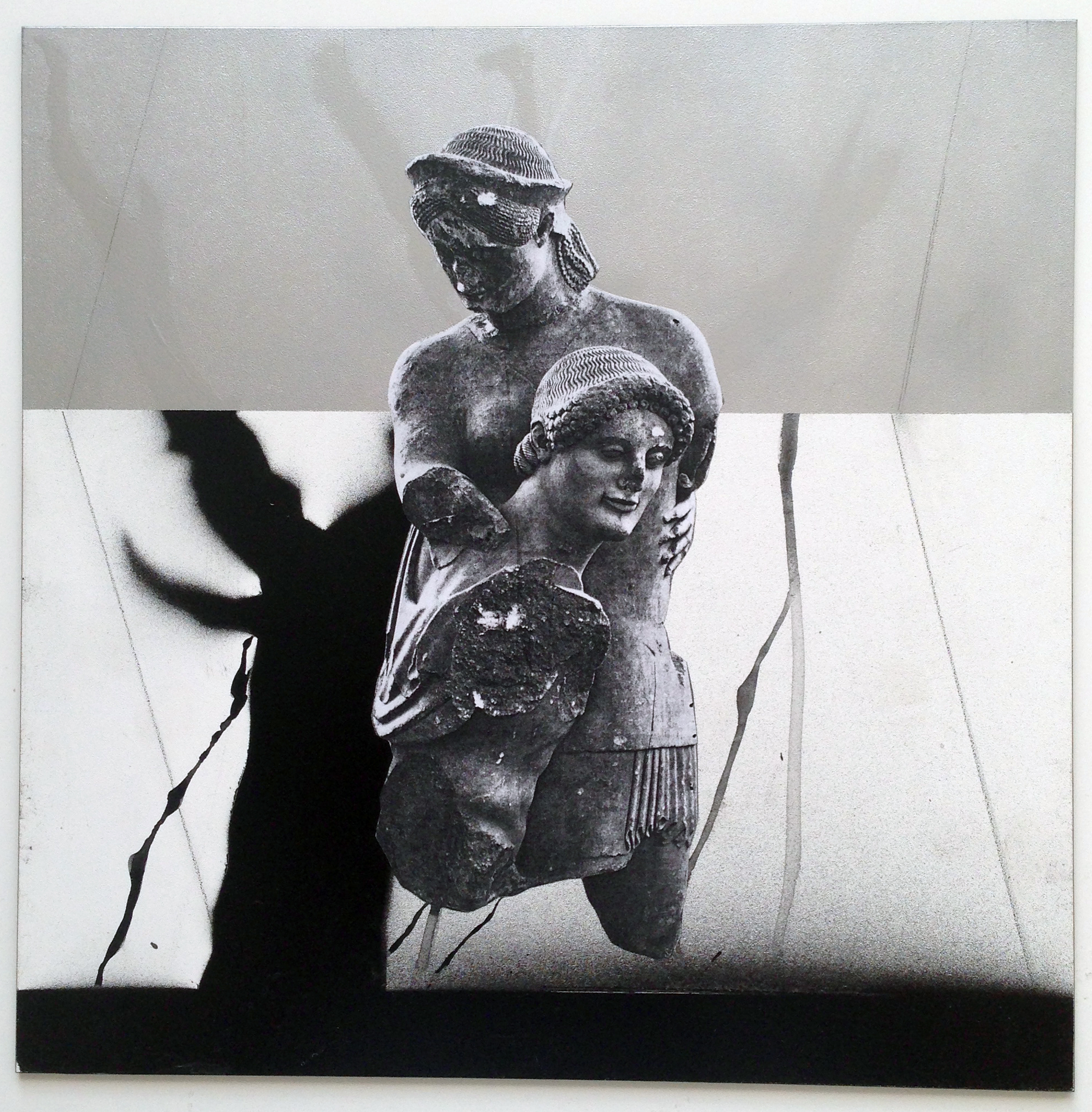 Light in Grey Hearts, 2013, Mixed media, framed, 12 x 12 inches