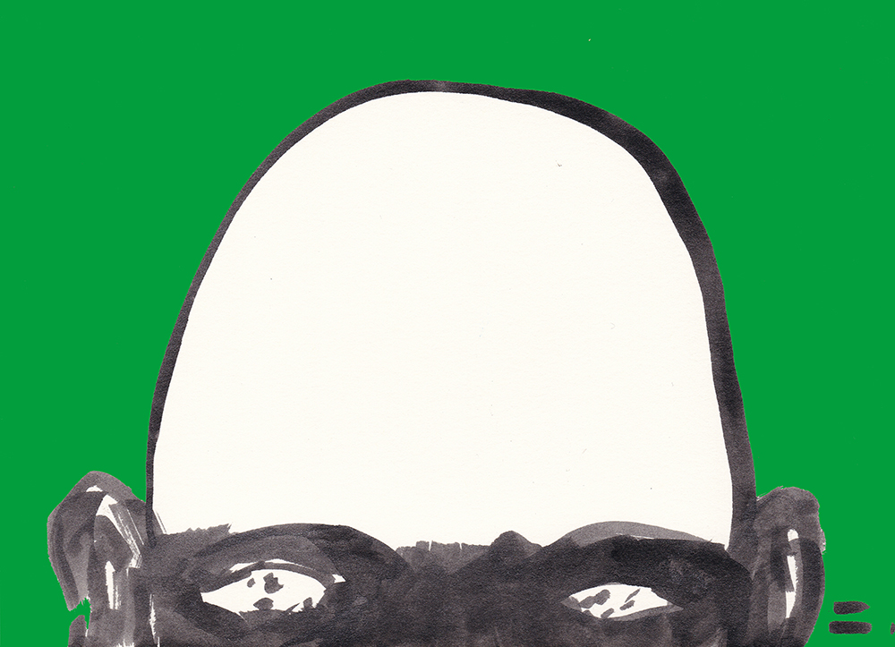Green head, 2018, digital print on paper, 14.8*21(cm)