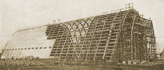 Ecausseville Hairship Hangar in constuction