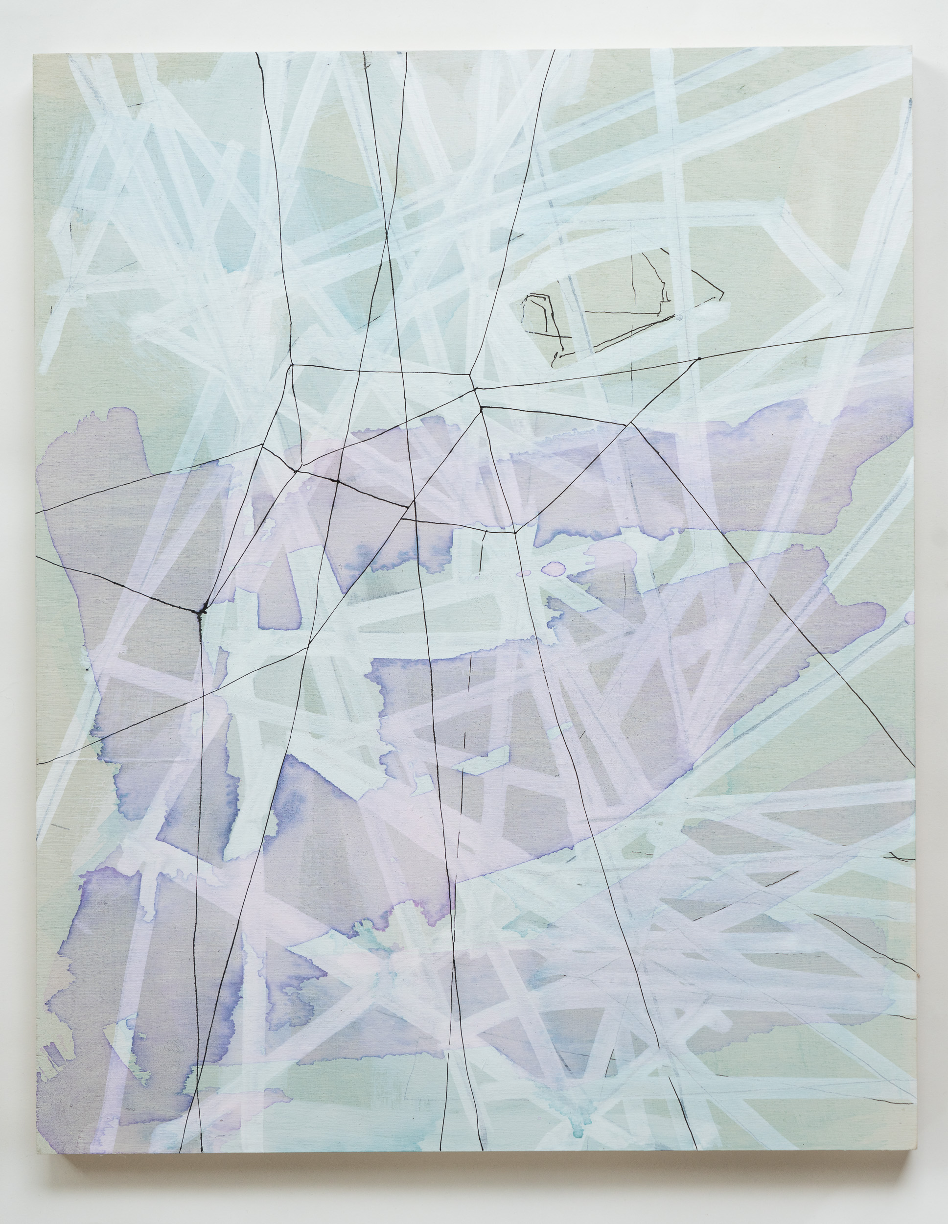 2020, acrylic, watercolor and ink on panel, 20 x 16 inches