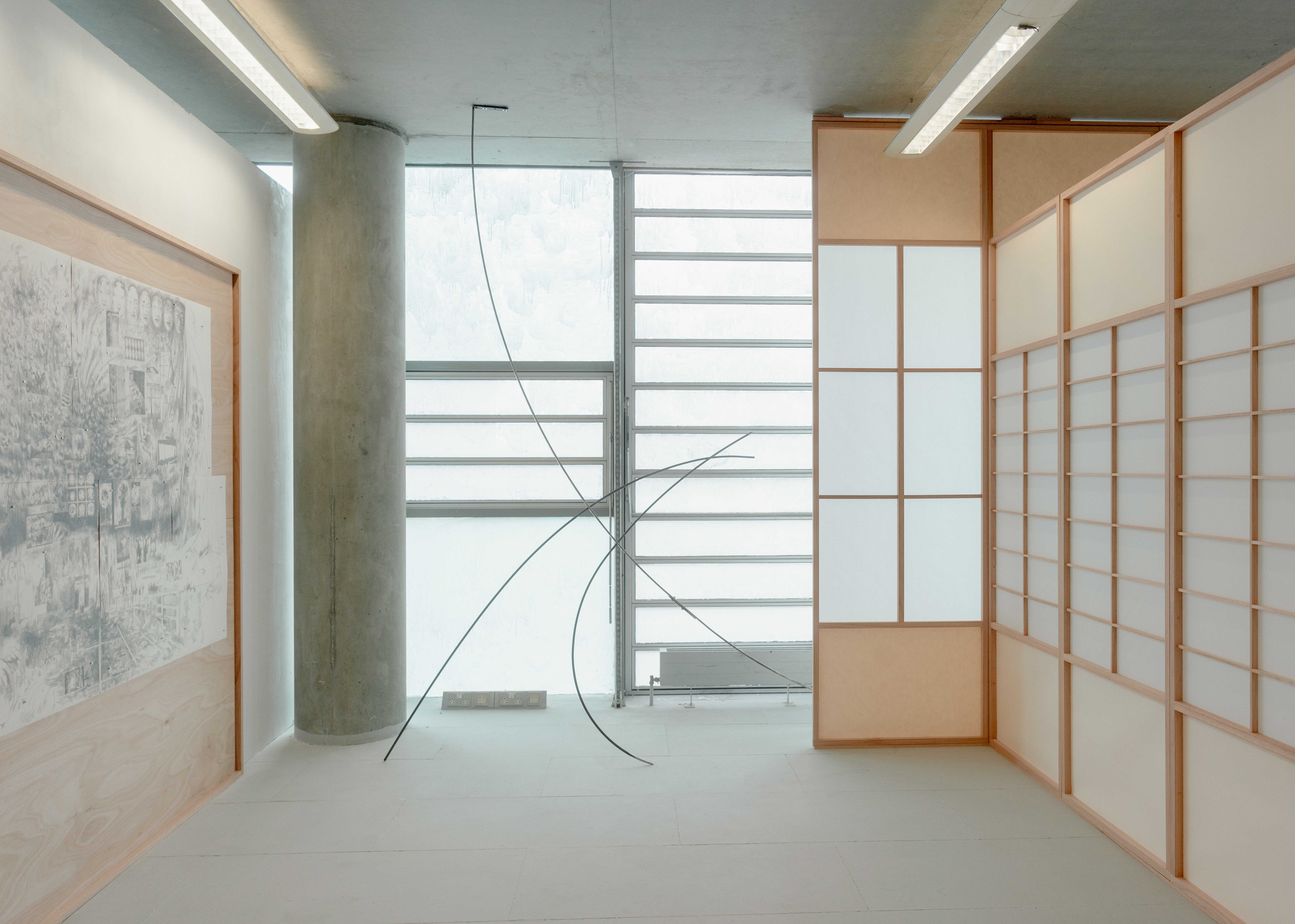 Installation featuring Bloom II, 2025. Steel, hardware.